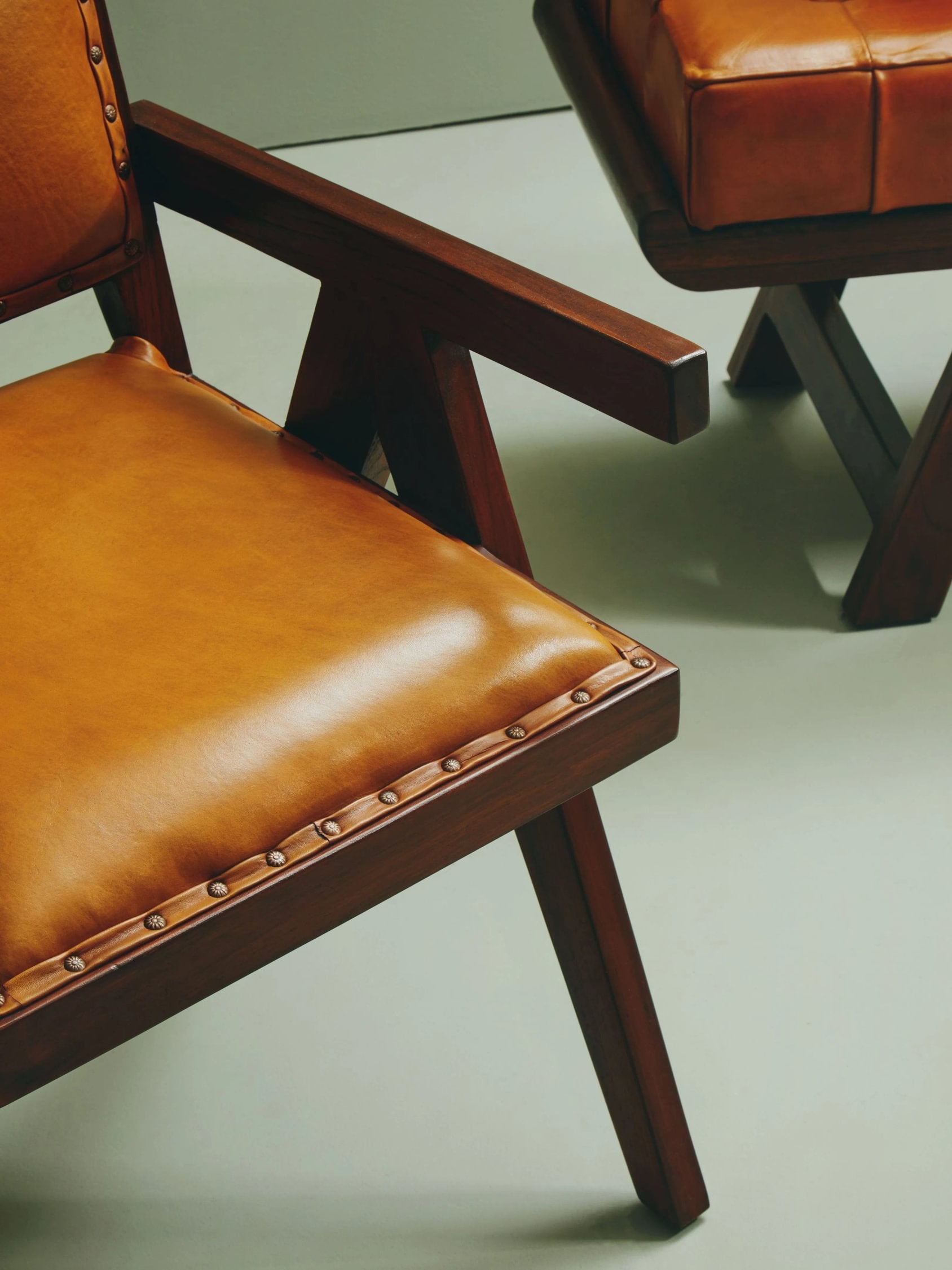 Kalahari Tan Leather & Teak Frame Dining Chair