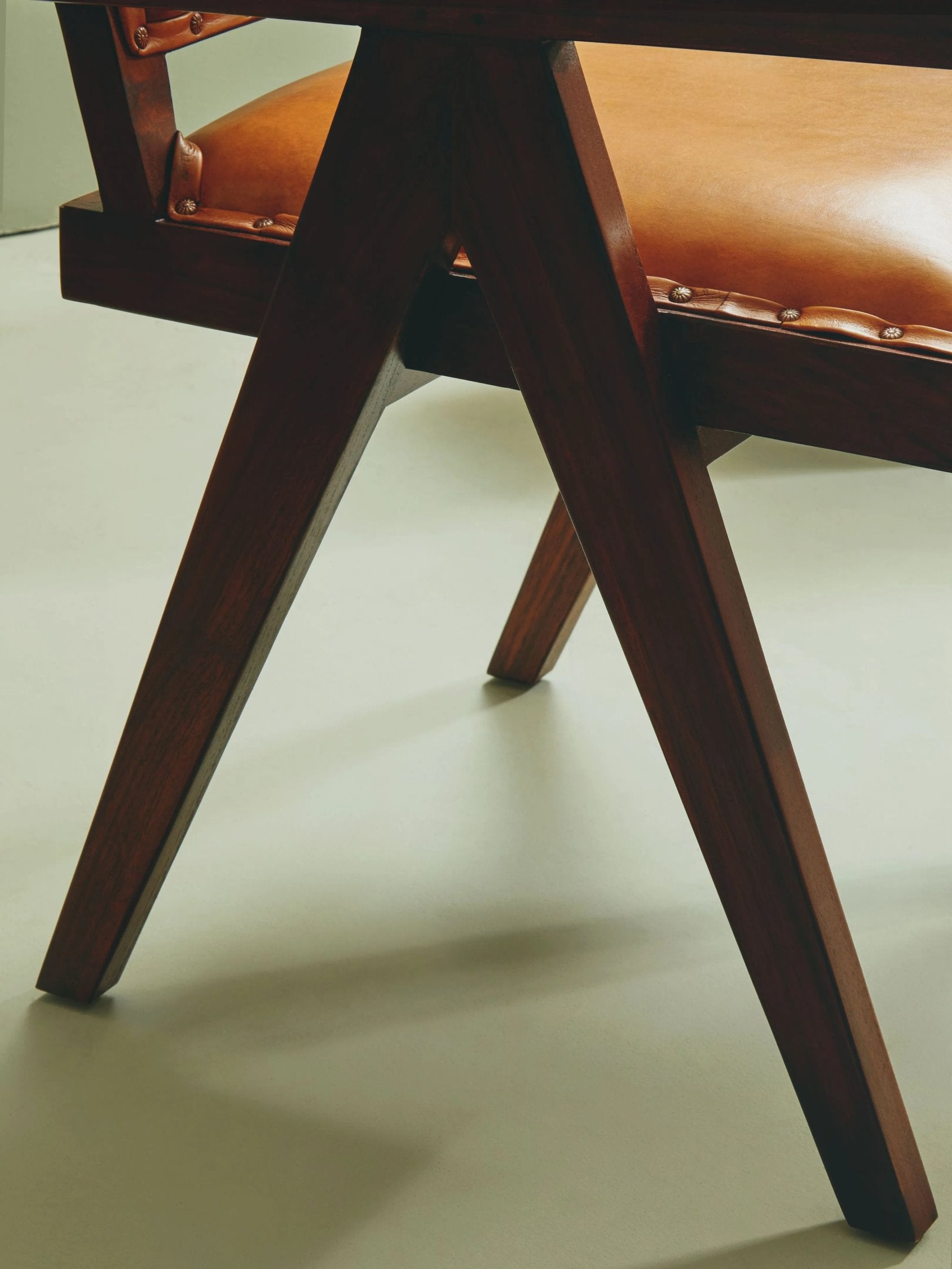 Kalahari Tan Leather & Teak Frame Dining Chair