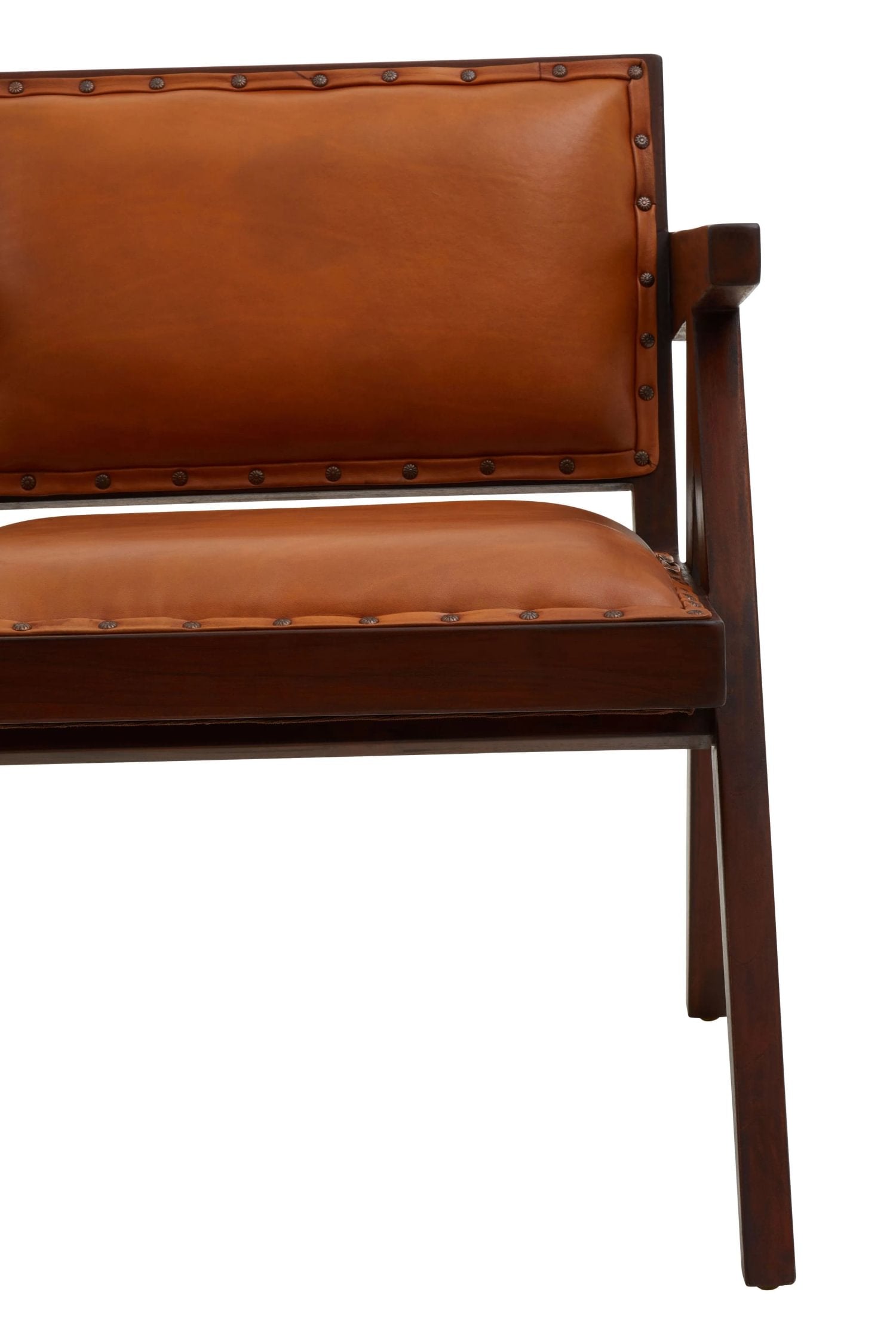 Kalahari Tan Leather & Teak Frame Dining Chair