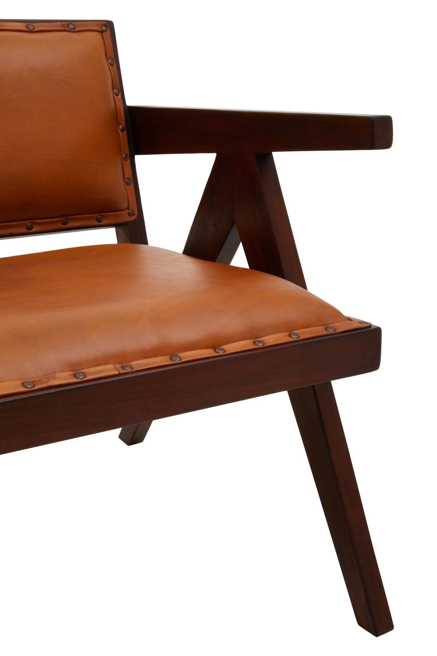 Kalahari Tan Leather & Teak Frame Dining Chair