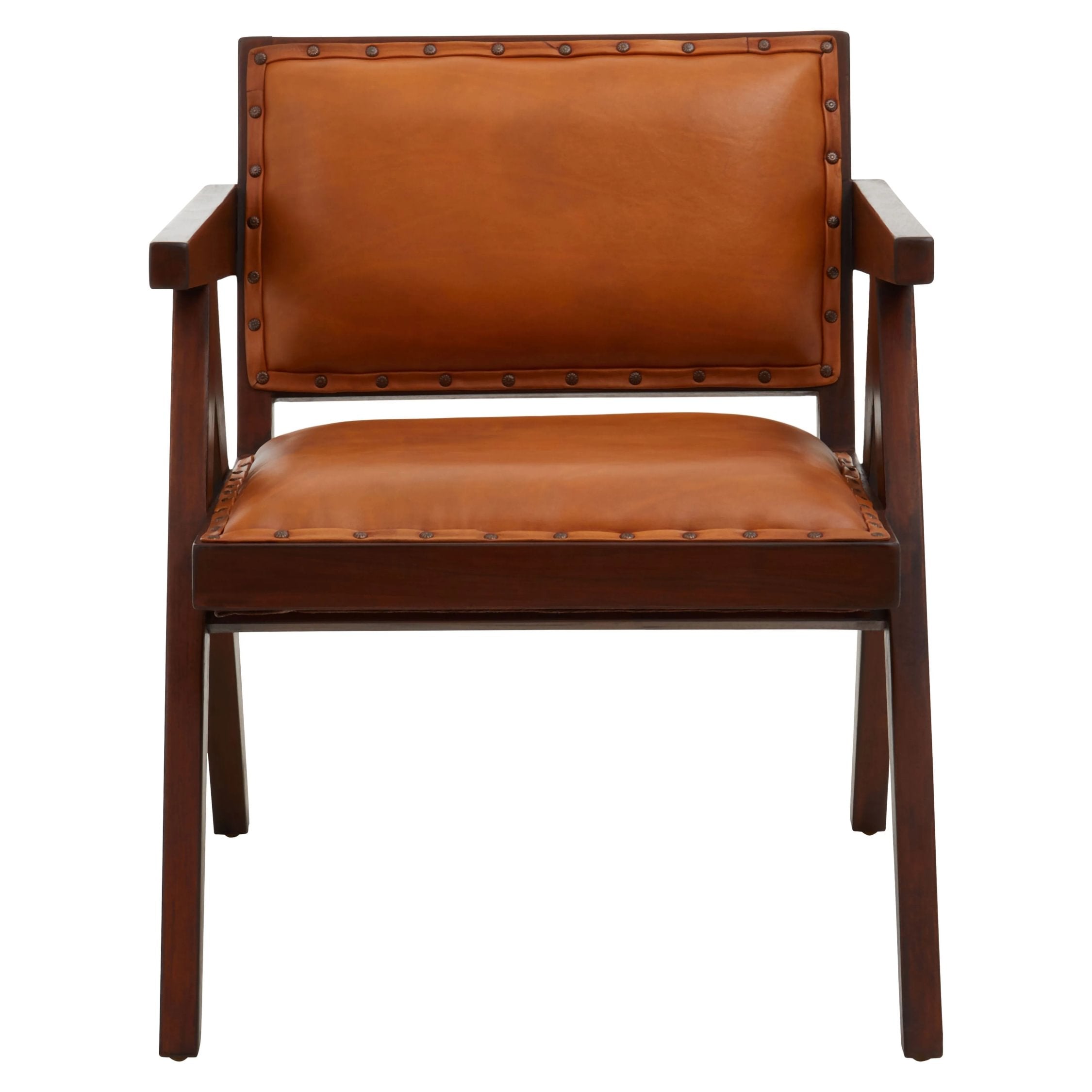 Kalahari Tan Leather & Teak Frame Dining Chair