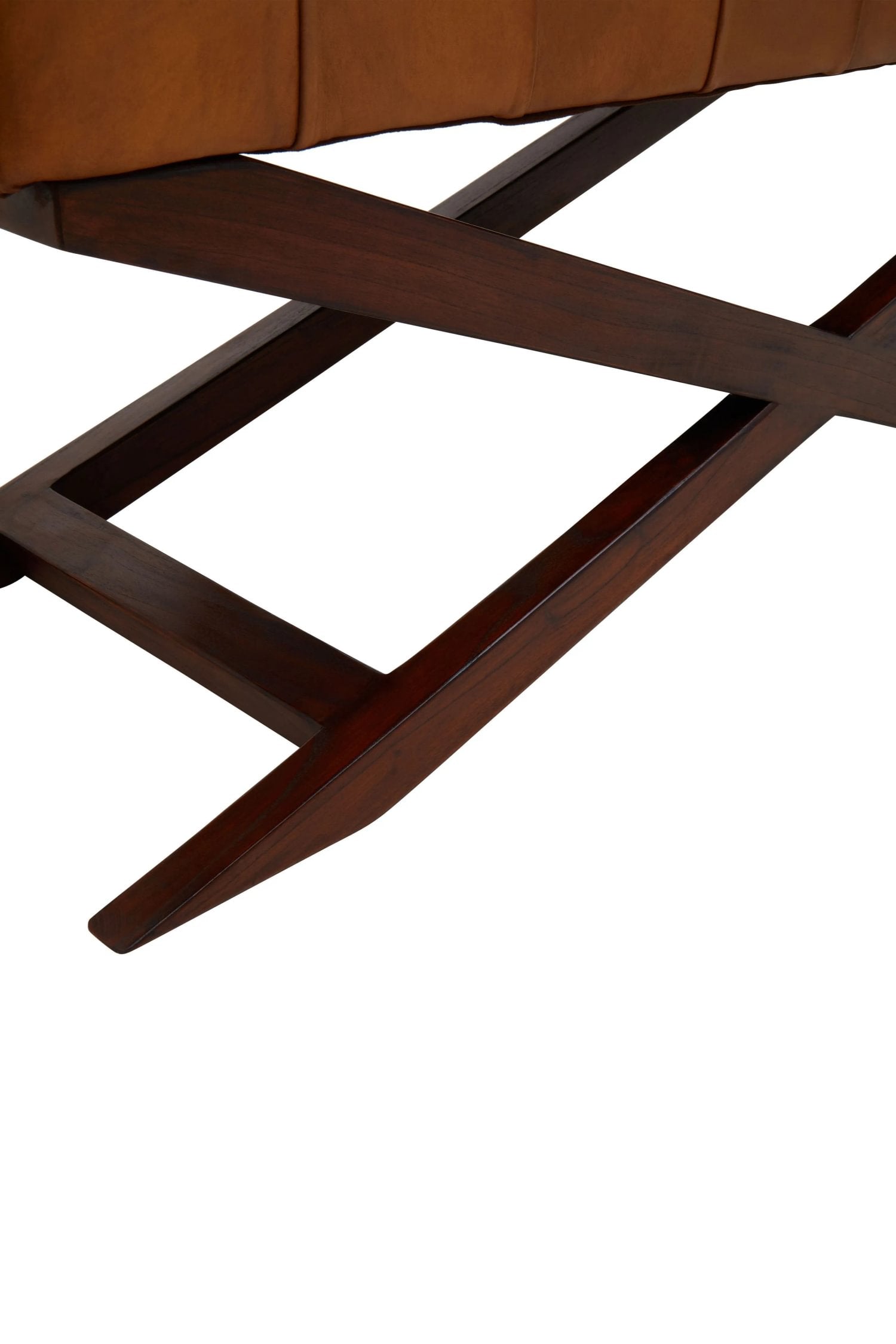 Kalahari Brown Leather & Cedar Wood Bench