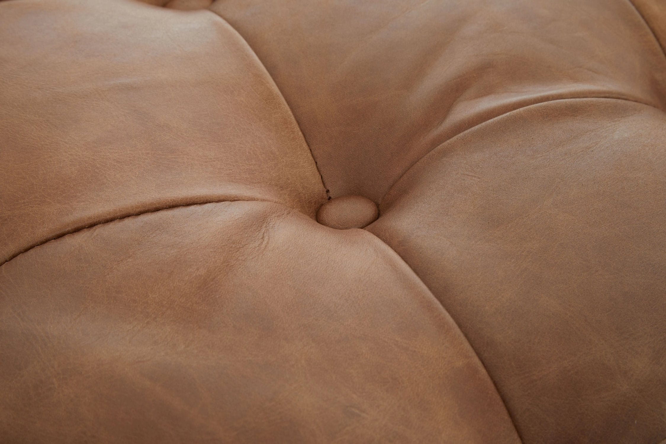 Kensington Brown Leather Rectangular Chesterfield Ottoman