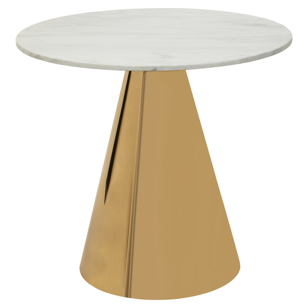 Grosvenor White Marble & Gold Round Dining Table
