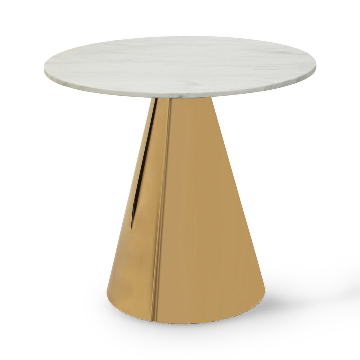 Grosvenor White Marble & Gold Round Dining Table