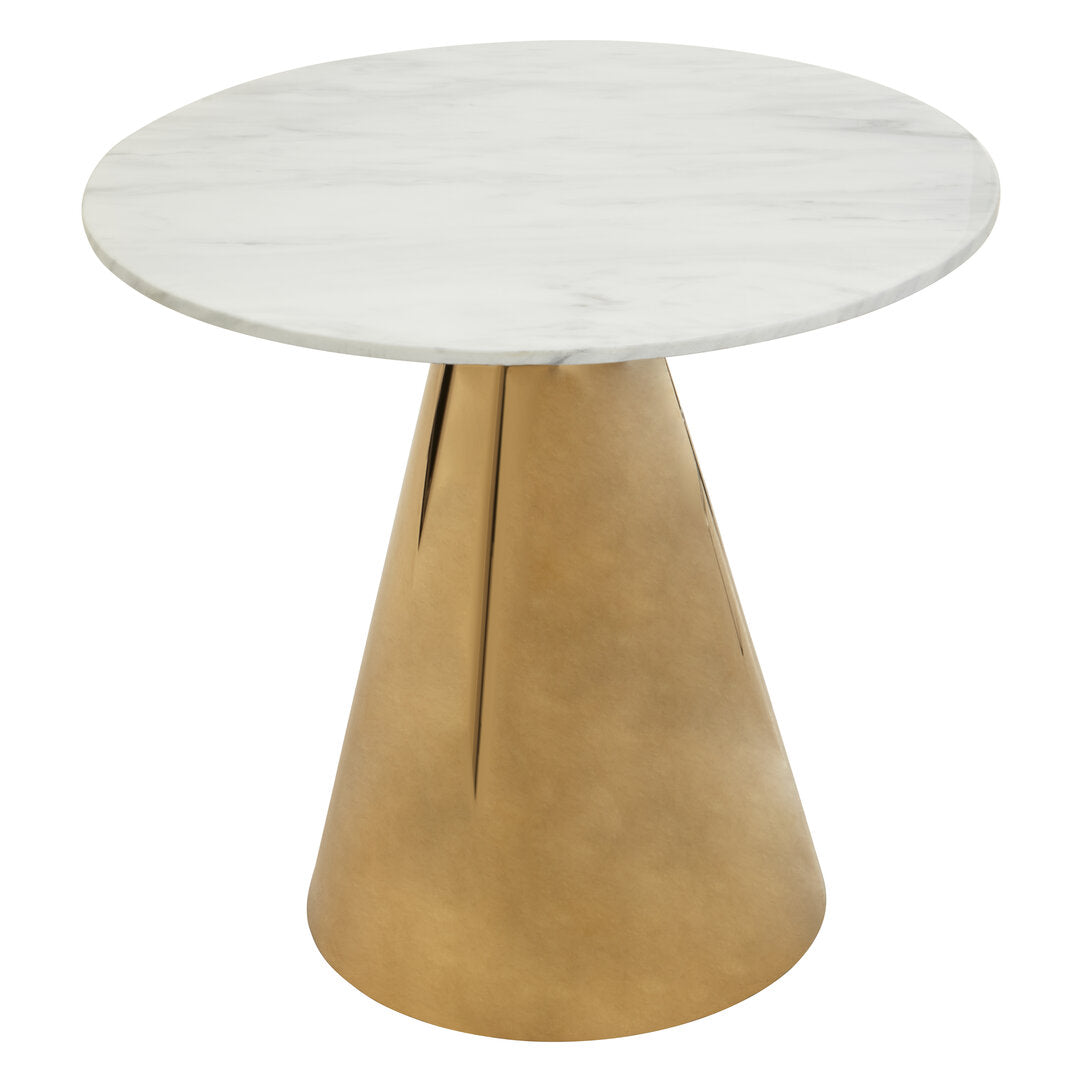 Grosvenor White Marble & Gold Round Dining Table