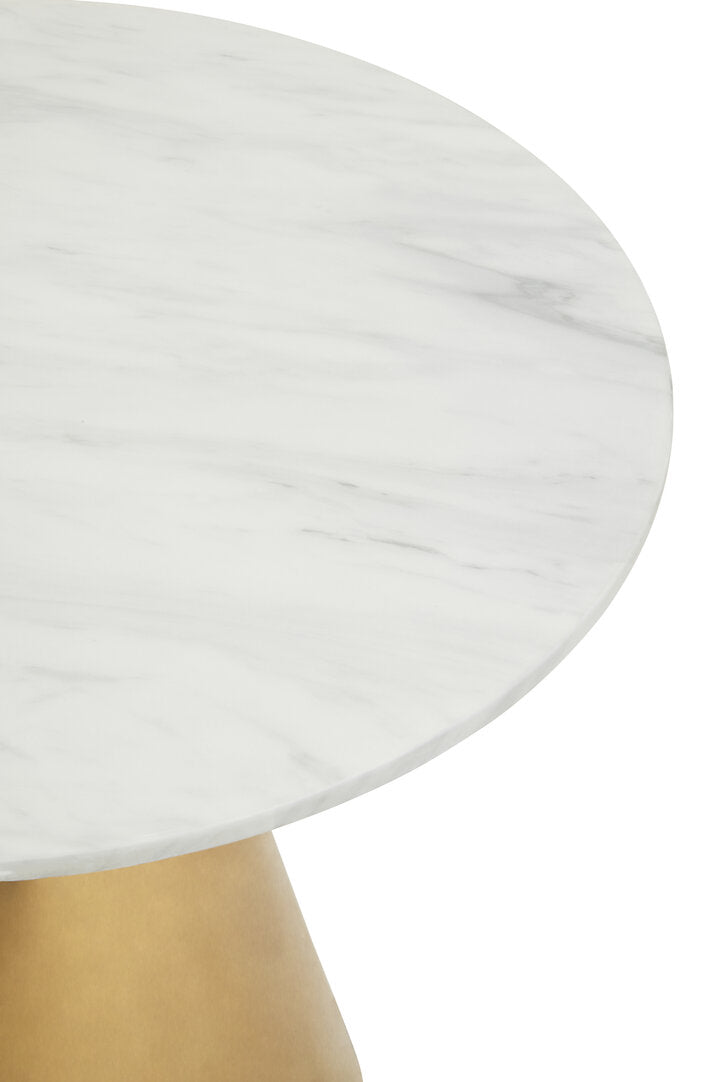 Grosvenor White Marble & Gold Round Dining Table
