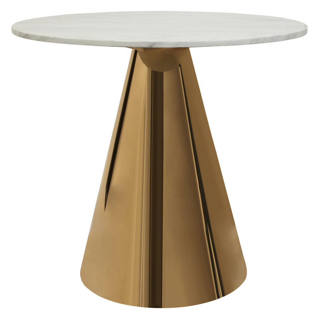 Grosvenor White Marble & Gold Round Dining Table