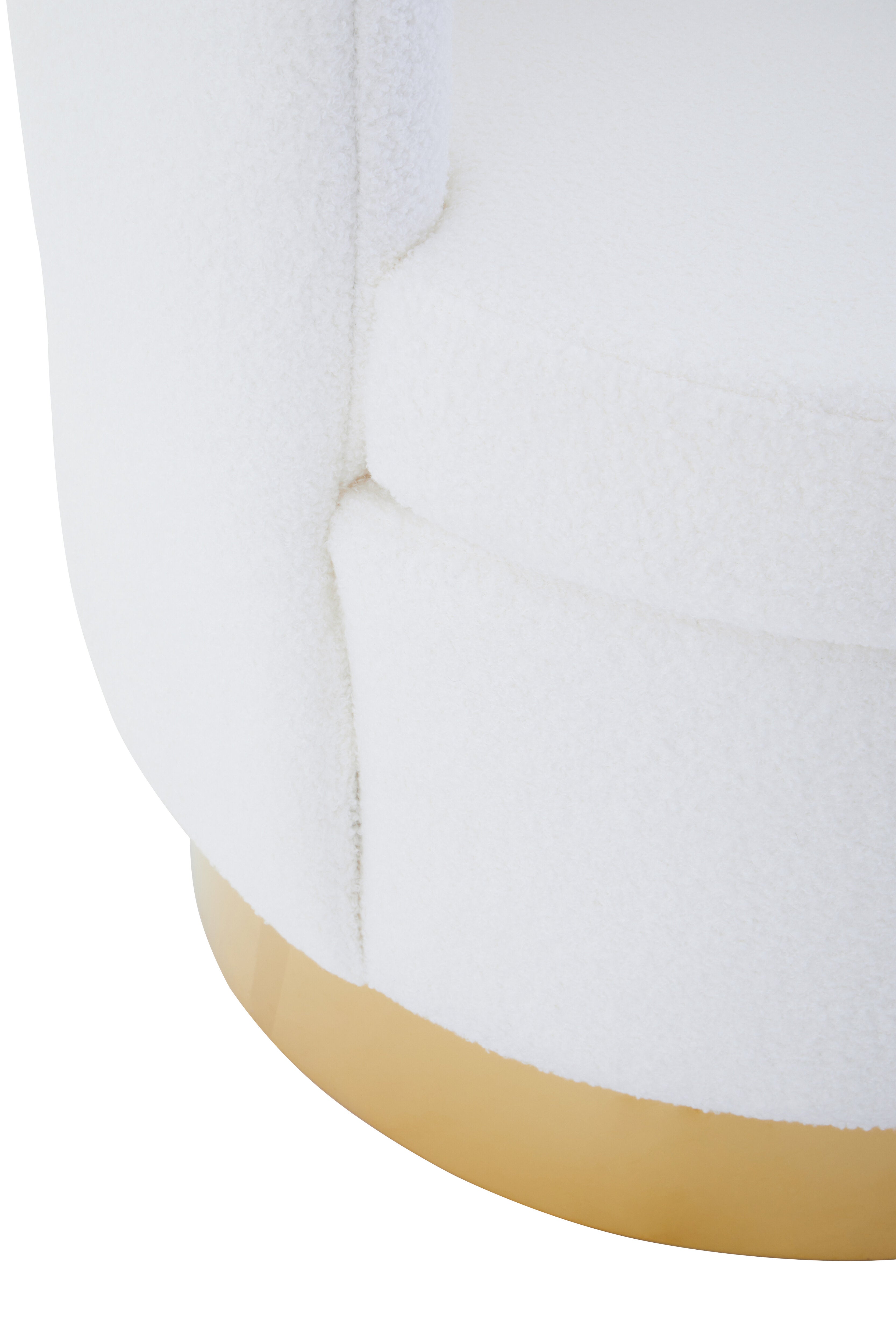 Alcoa Off White Velvet & Gold Shell Armchair