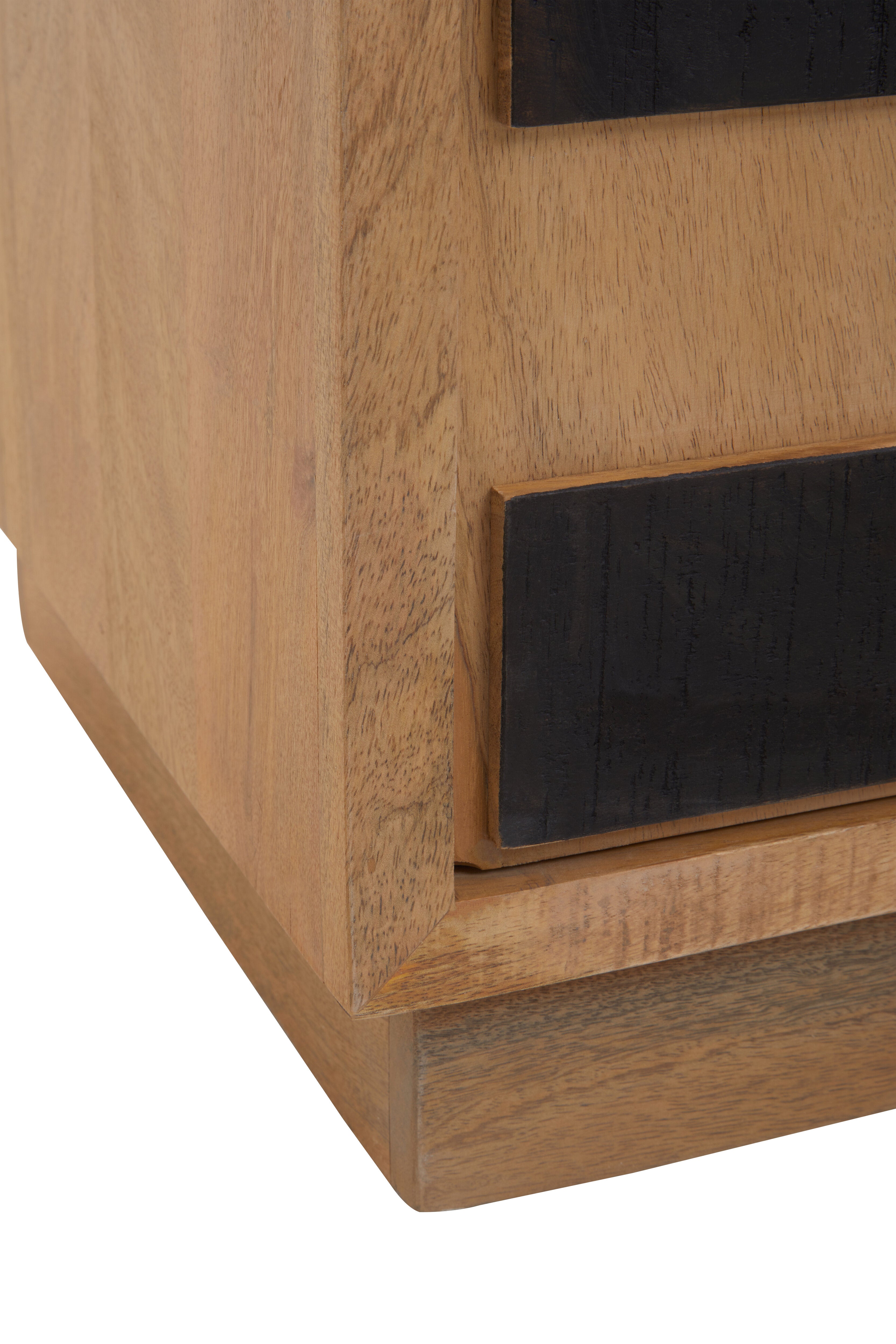 Celcola Natural & Black Mango Wood Geometric Sideboard
