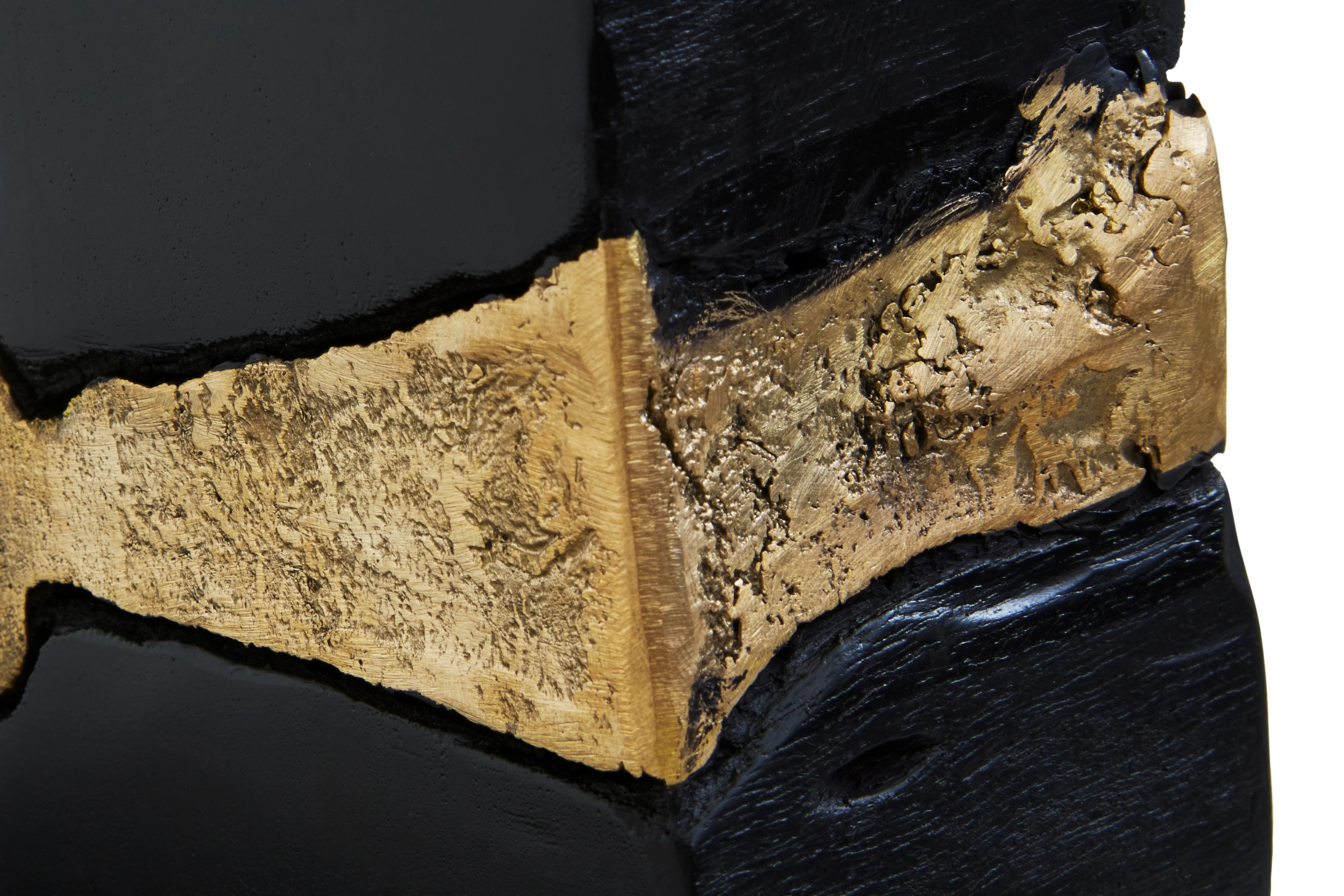 Mojo Black Acacia Wood & Gold Table Lamp