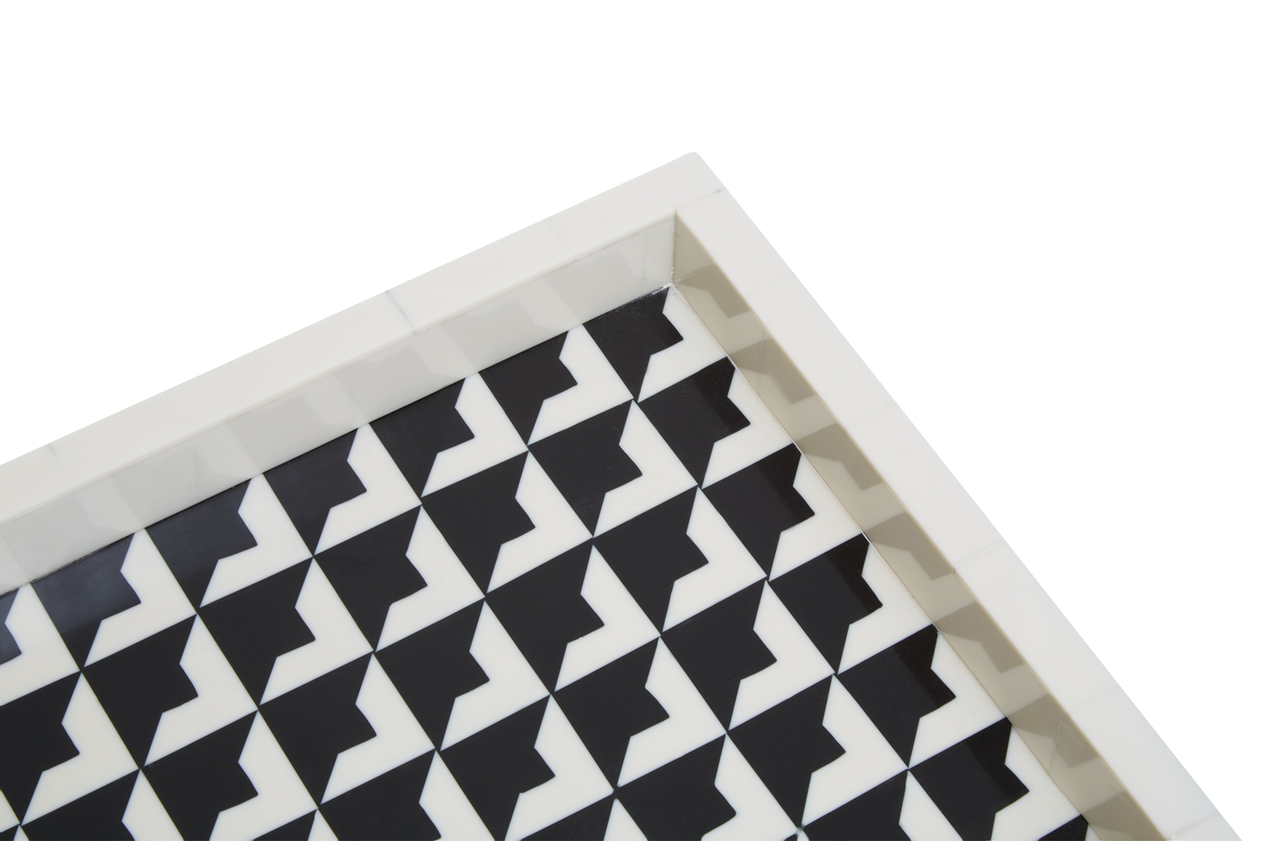 Vida Black & White Geometric Tray