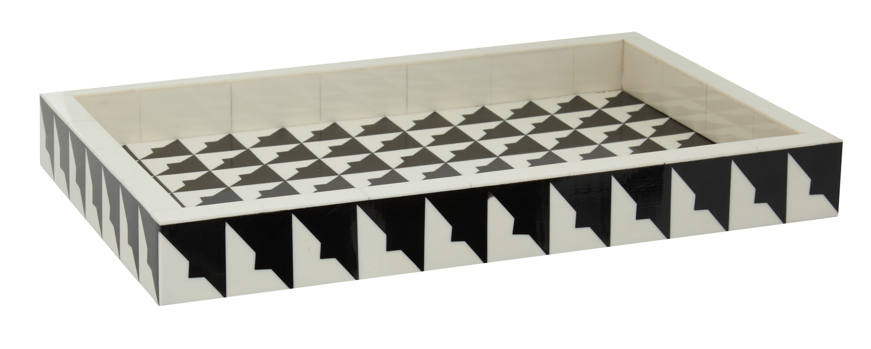 Vida Black & White Geometric Tray