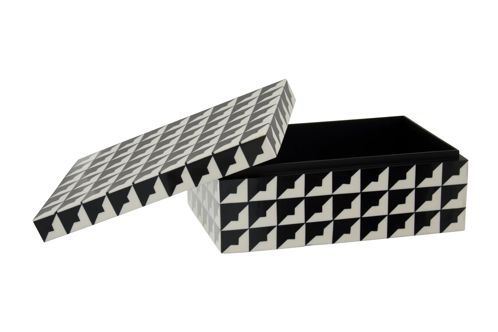 Vida White & Black Geometric Trinket Box
