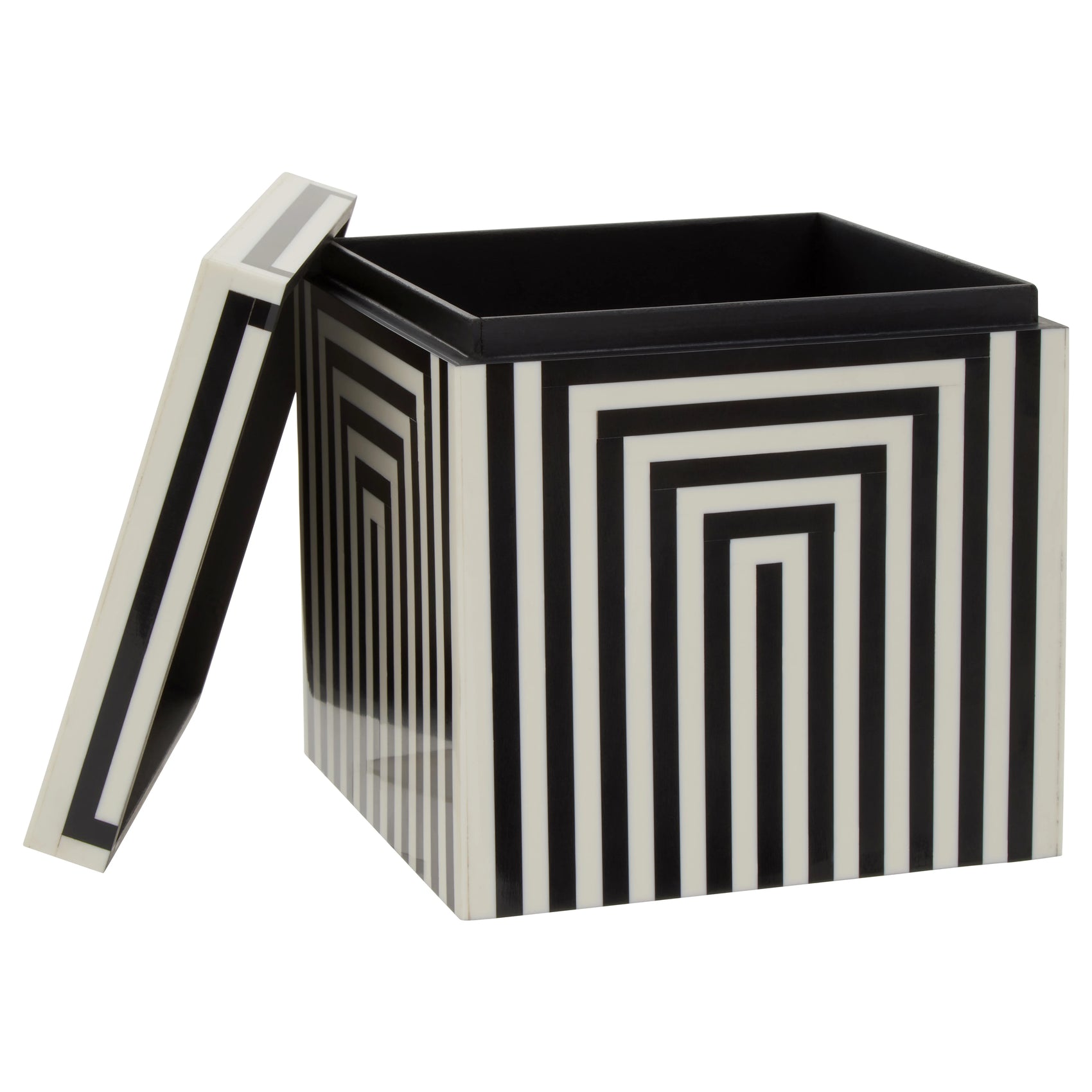Marbs White & Black Geometric Square Trinket Box | Large