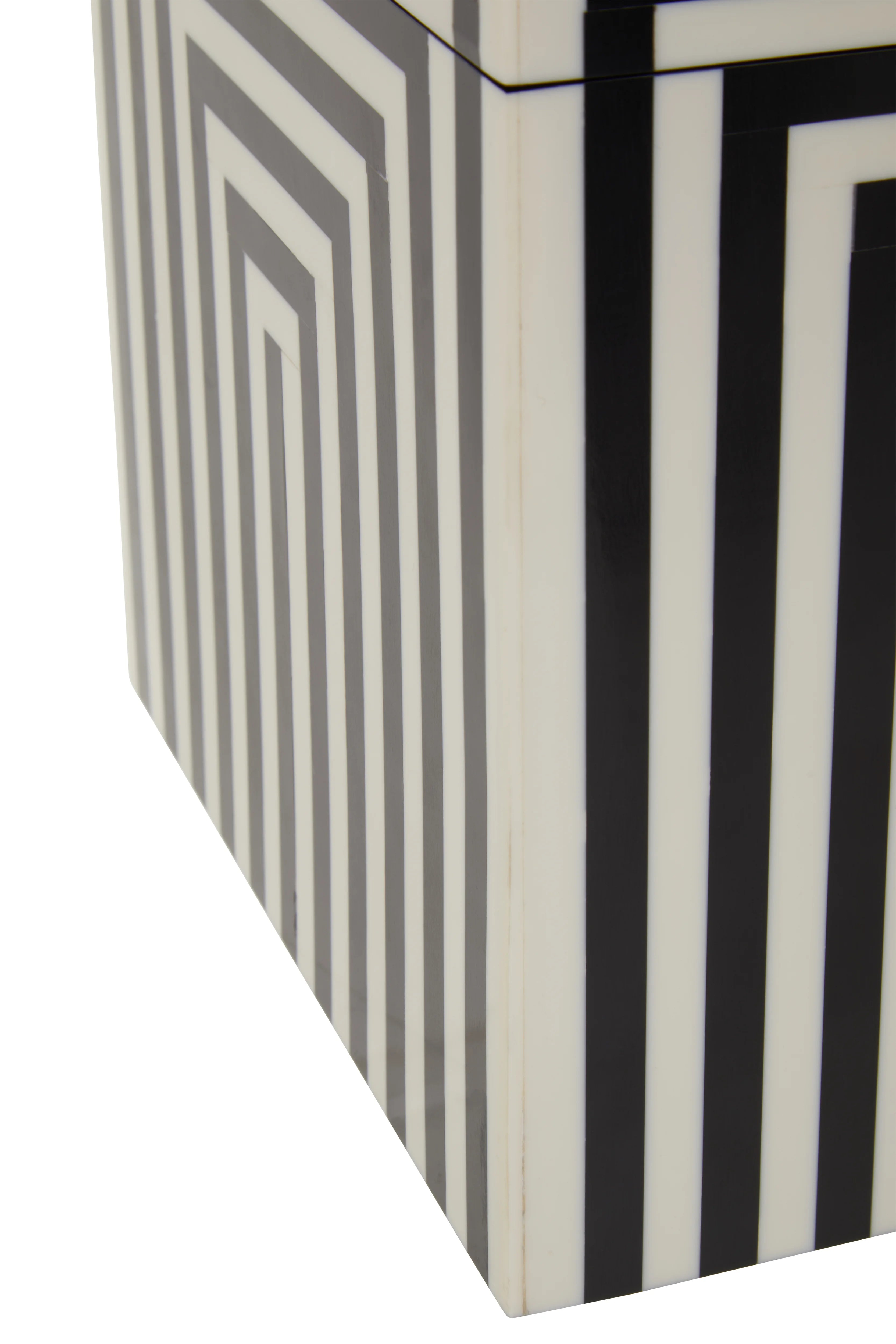 Marbs White & Black Geometric Square Trinket Box | Large