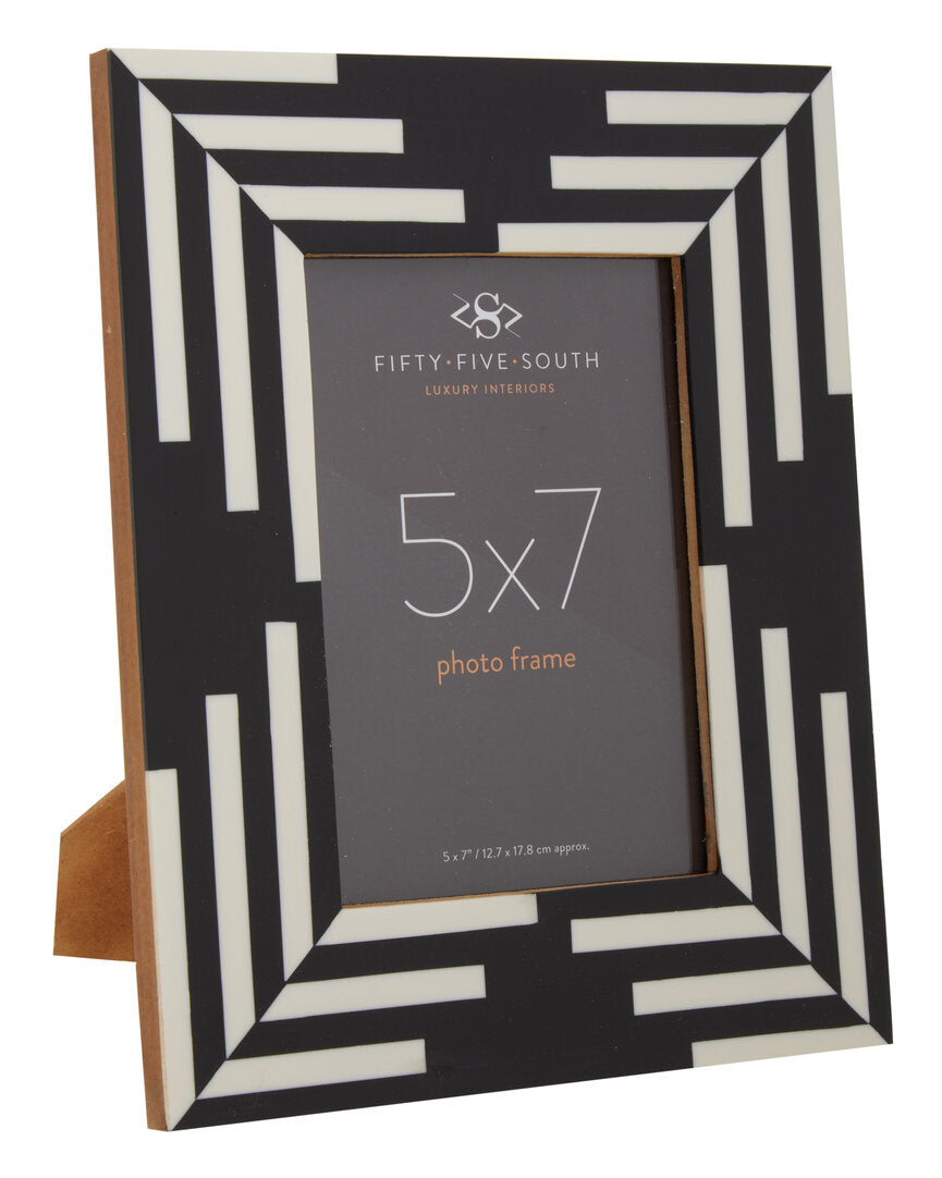 Marbs 5x7 Black & White Stripe Photo Frame
