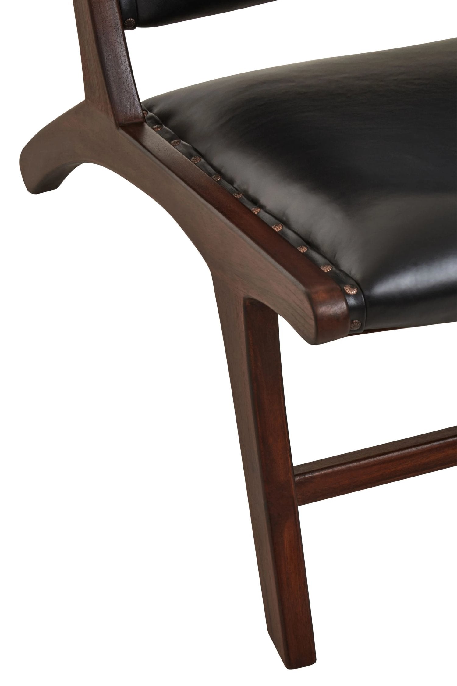 Kalahari Genuine Black Leather Lounge Chair