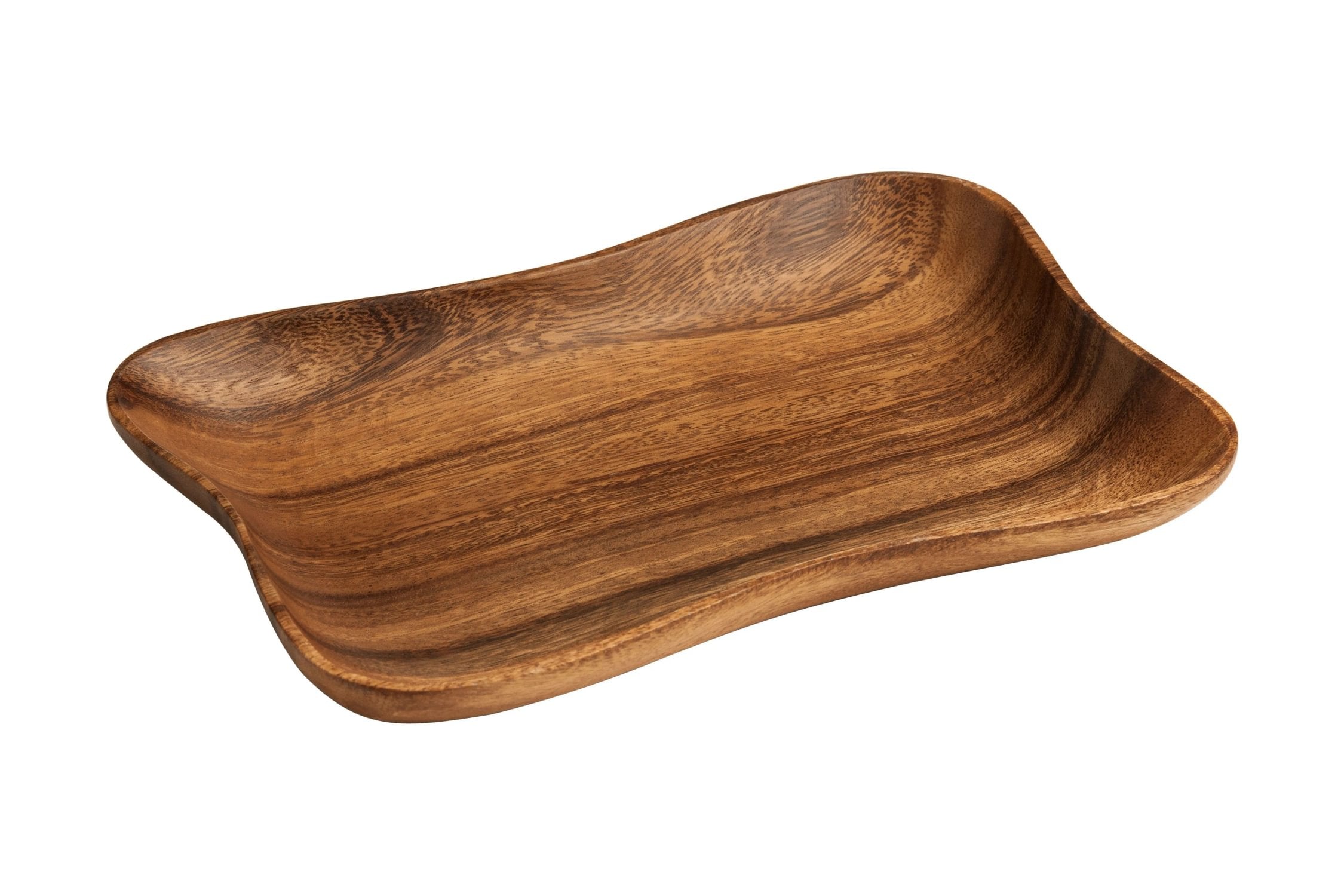 Arden Acacia Wood Concave Rectangular Serving Dish