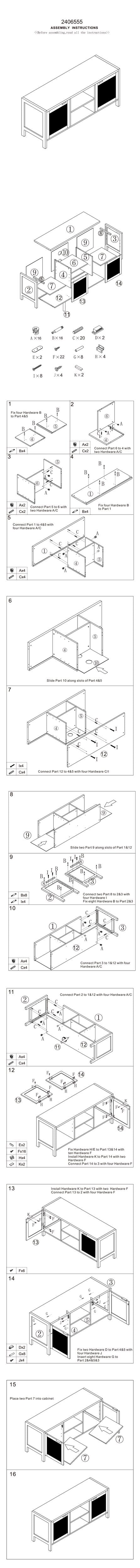 Burwood Black Wood & Natural Rattan Media Unit