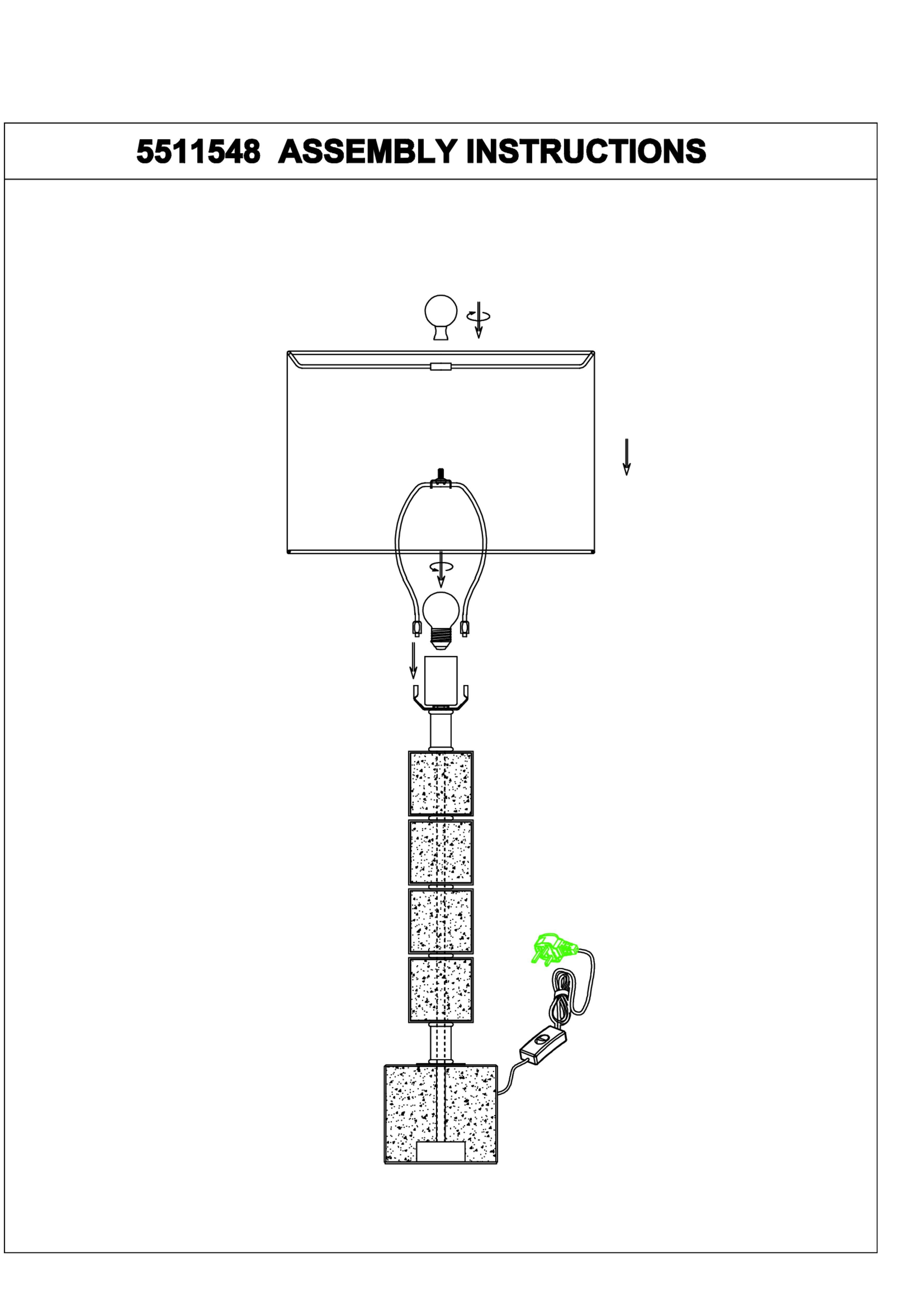 Borello Grey Marble & Gold Stacked Table Lamp