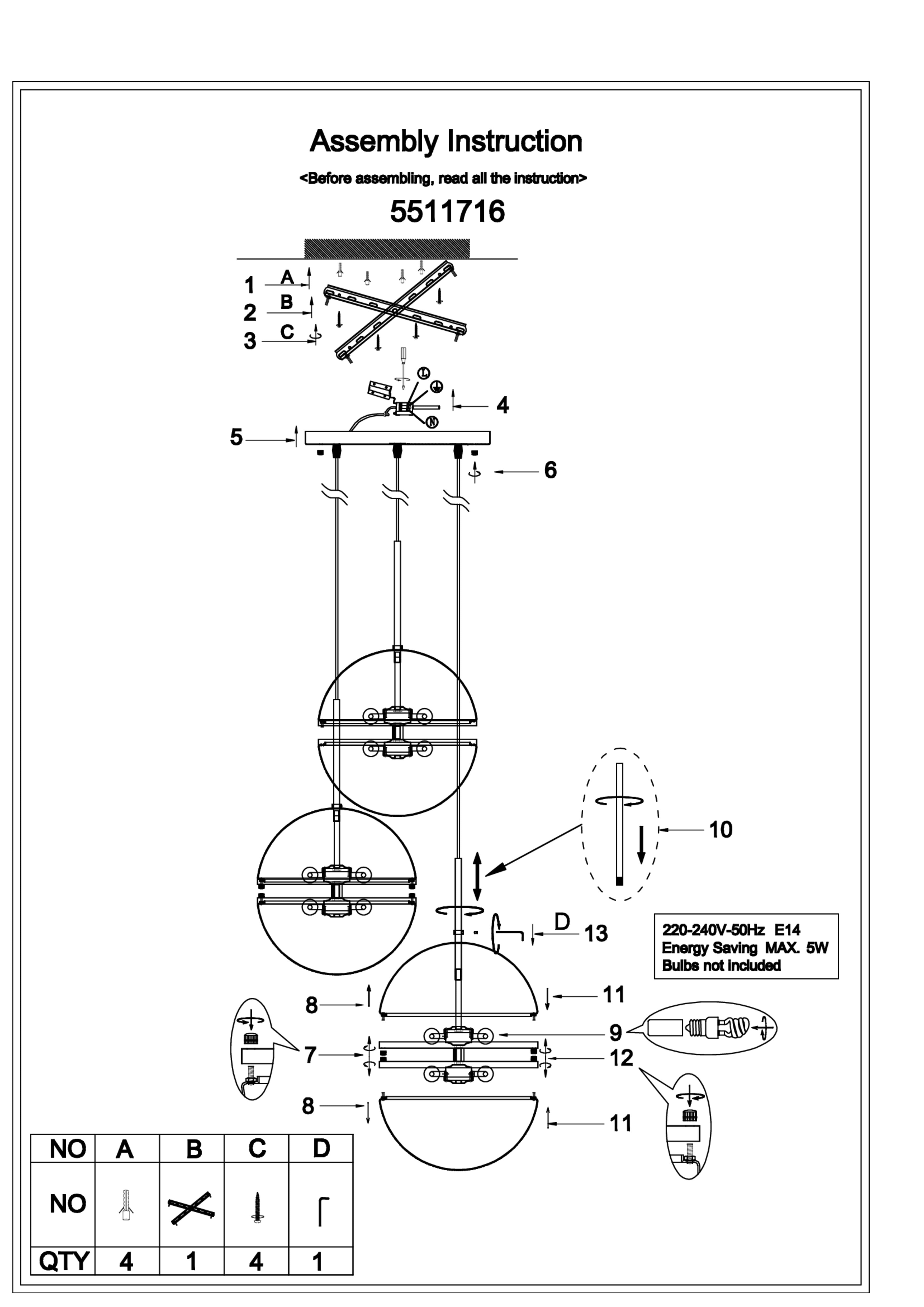Abira Three Ball Matte Black Pendant Light