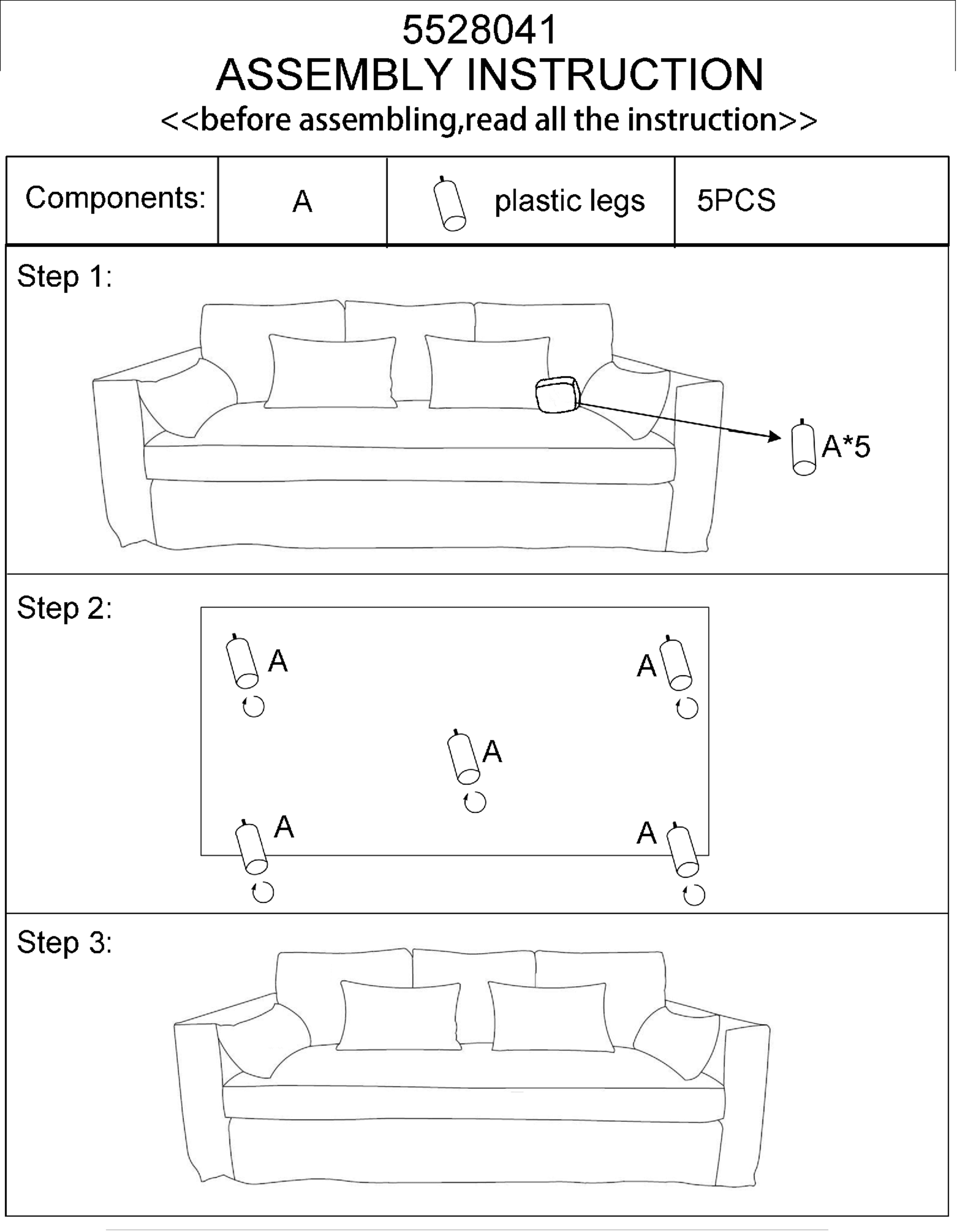 Arlo Cream Sofa | 3 Seater