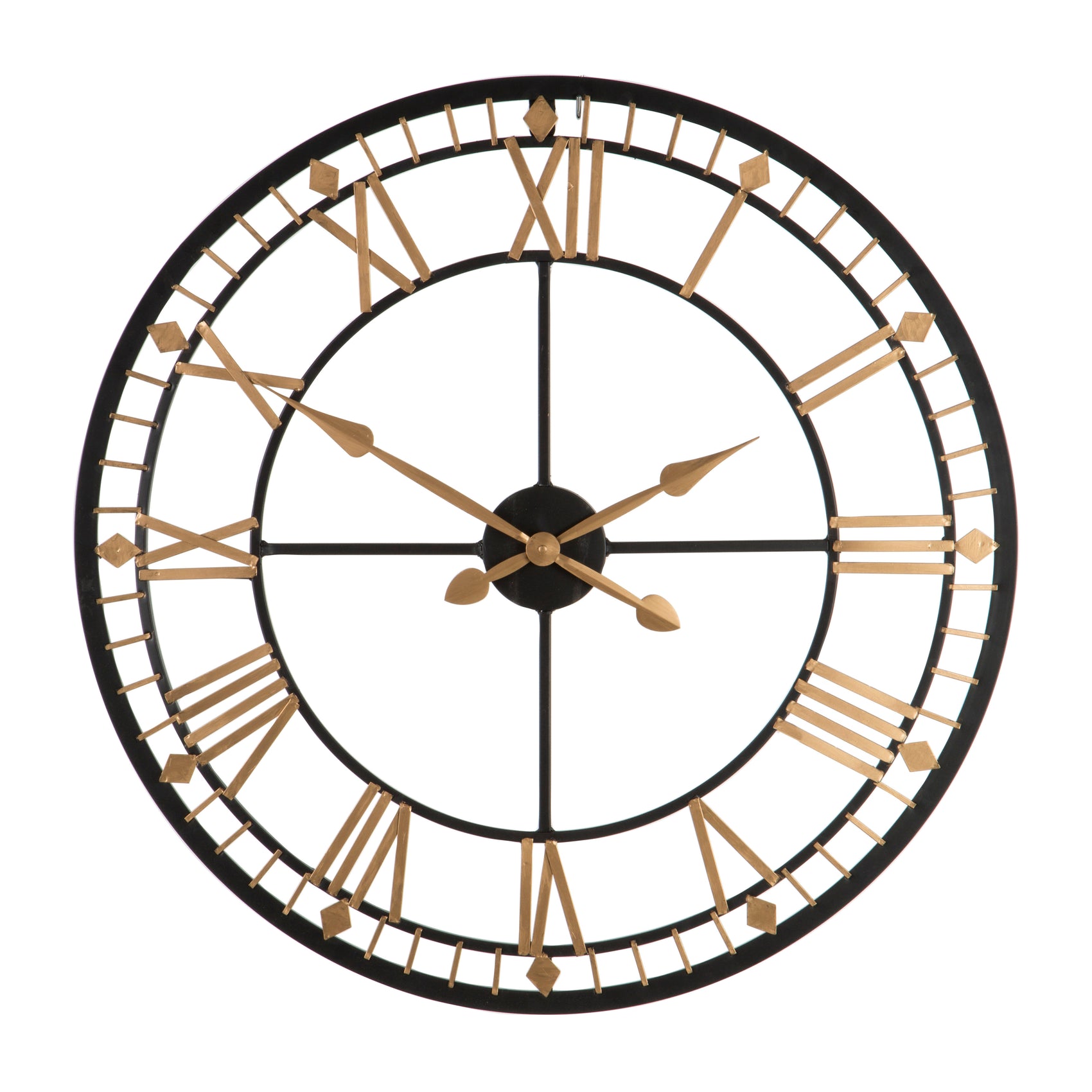 Esme Black & Gold Metal Skeleton Wall Clock