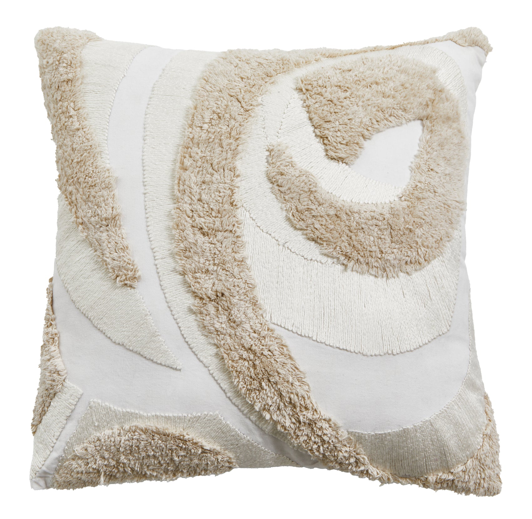 Mindy Ozella Cream Textured Square Cushion