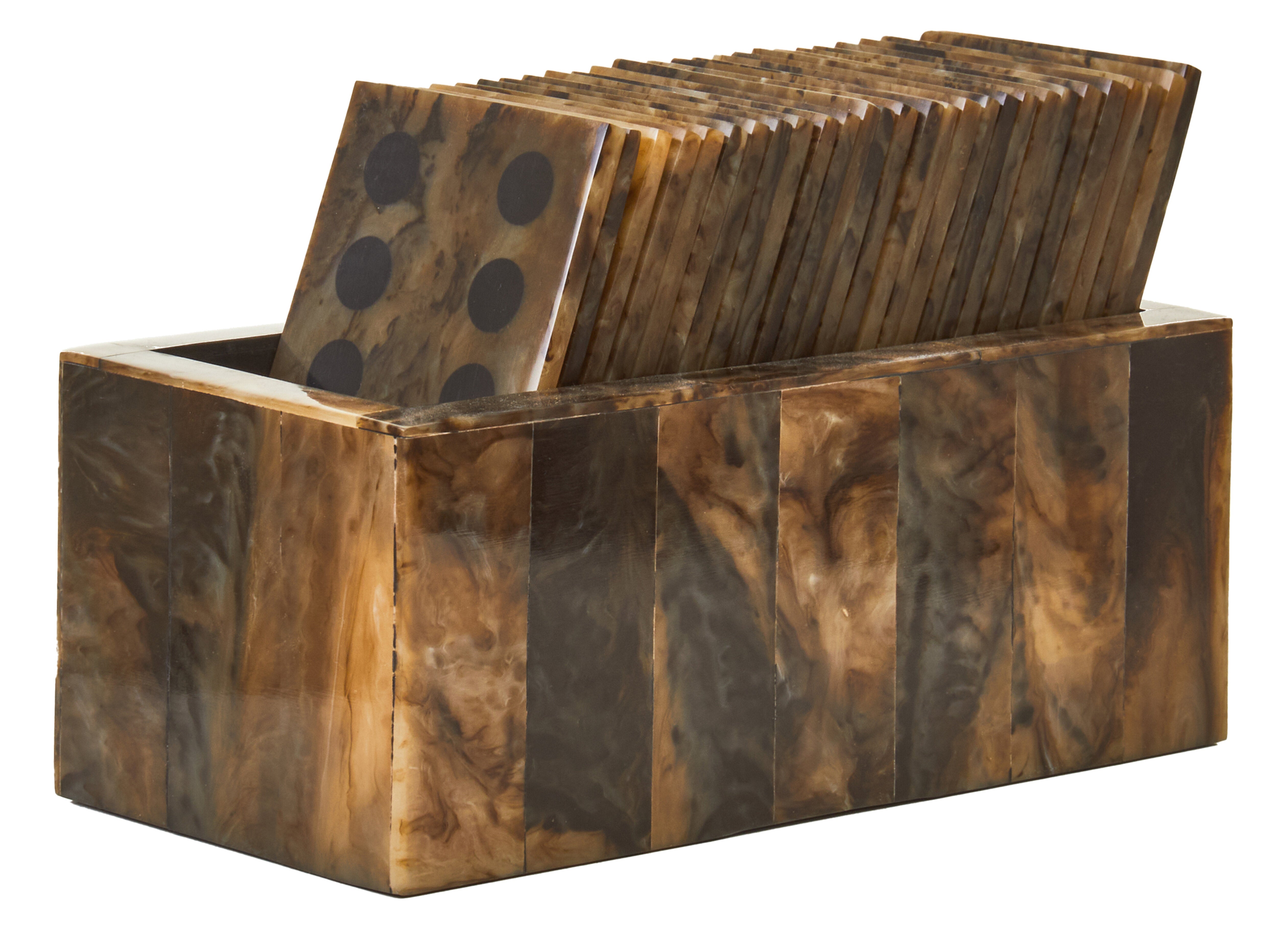 Terrence Games Brown & Black Finish Domino Set