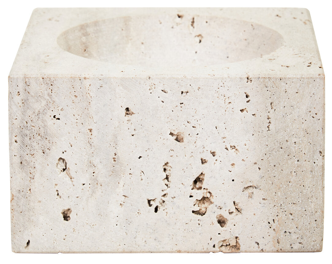 Amo Travertine Square Decorative Bowl