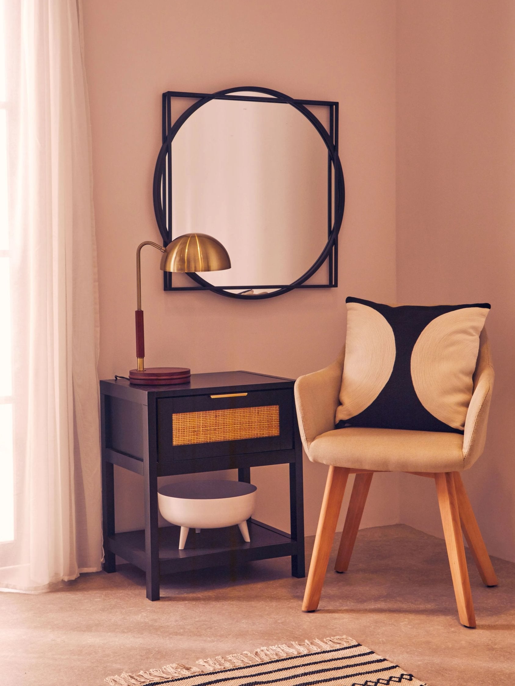 Bramwell Antique Brass Finish & Wood Base Task Lamp