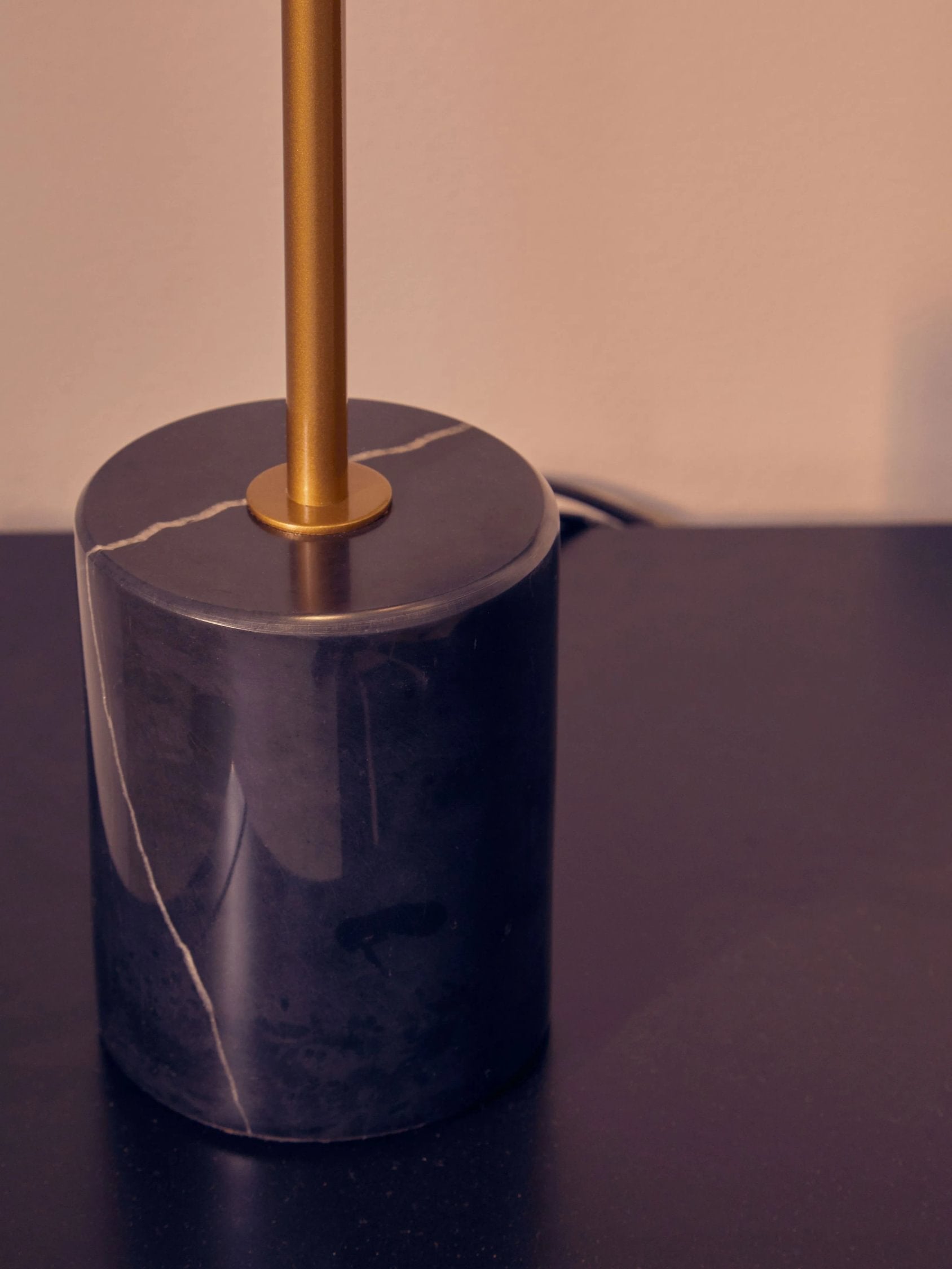 Fitzroy Small Gold Finish Metal & Black Marble Table Lamp
