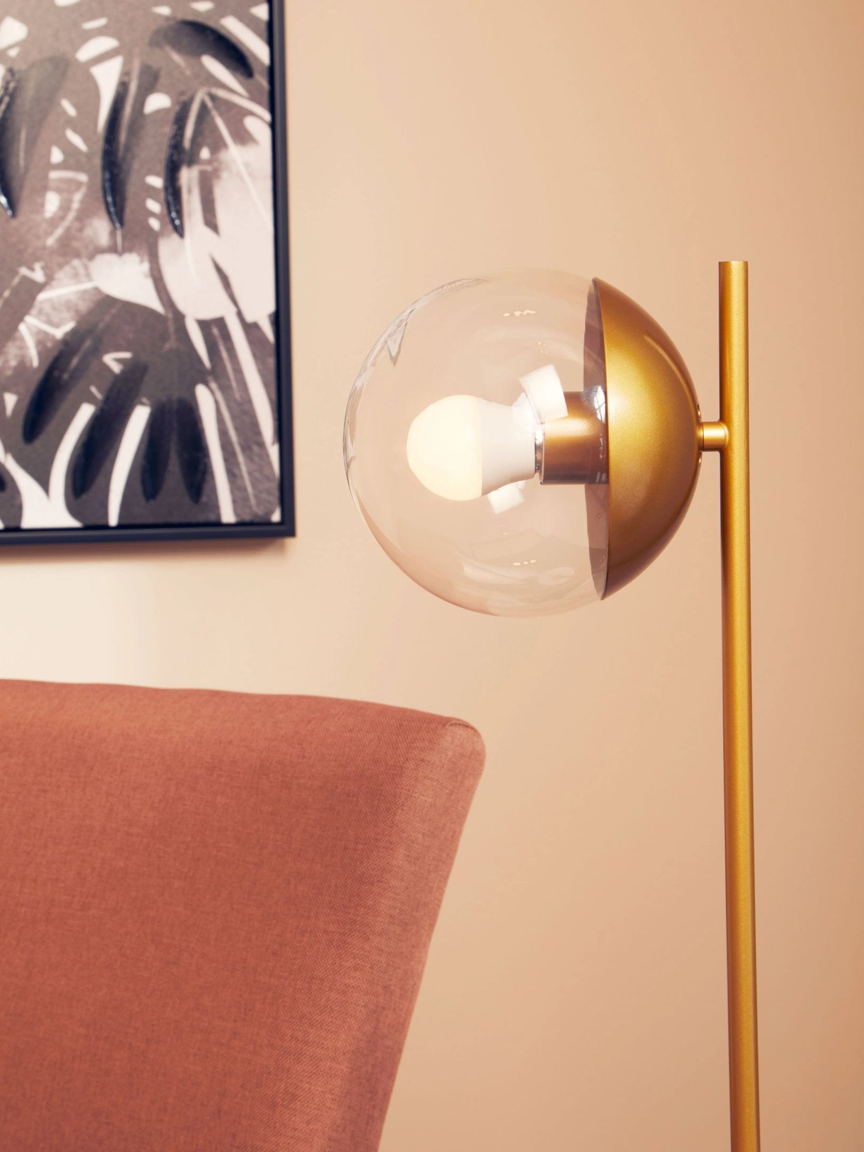 Fitzroy Gold Finish Metal & White Marble Table Lamp