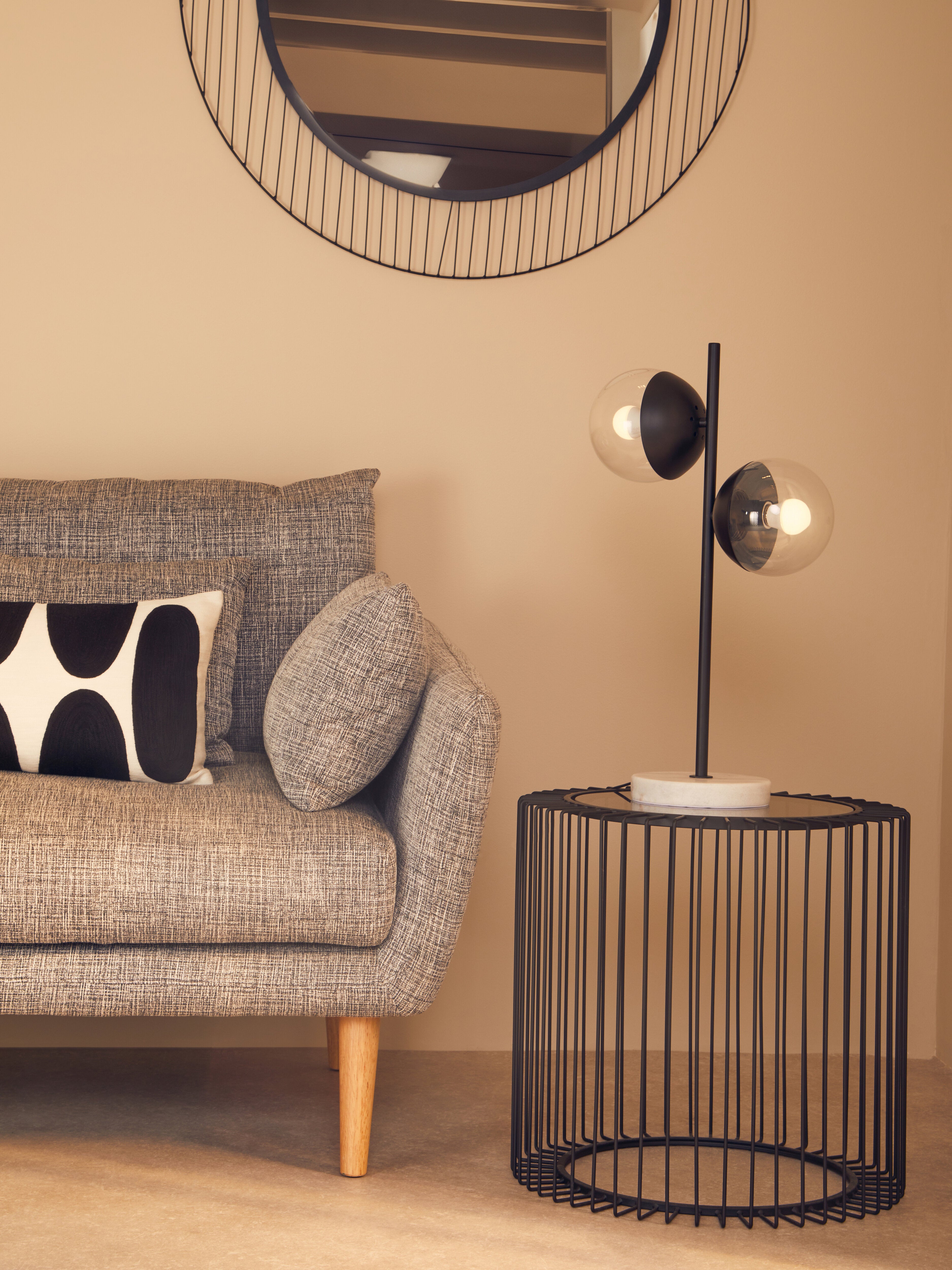 Kidston Black Finish Metal 2 Light Table Lamp