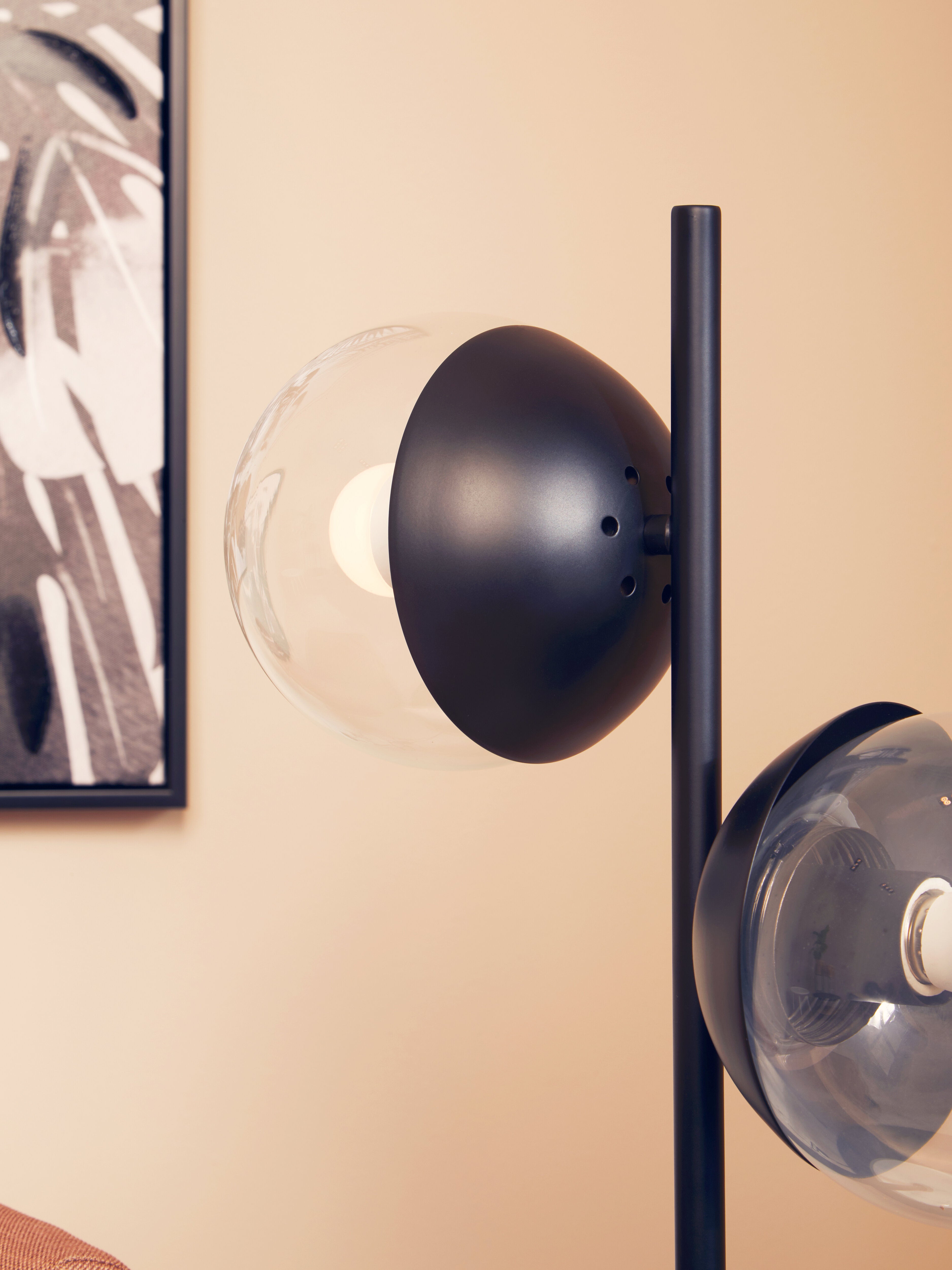 Kidston Black Finish Metal 2 Light Table Lamp