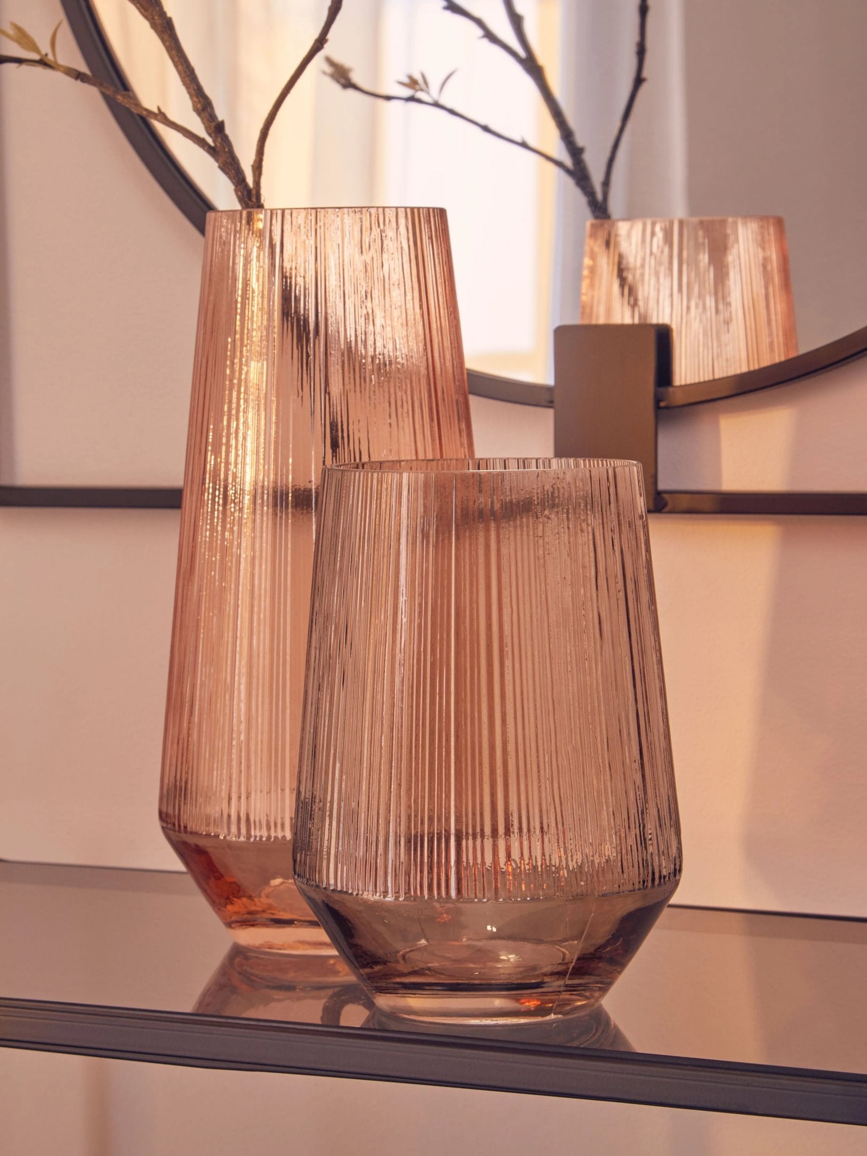 Prism Large Light Amber Glass Vase