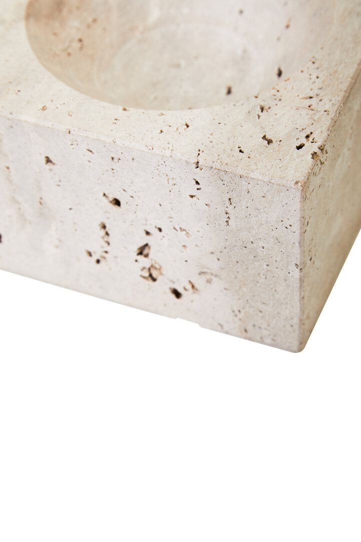 Amo Travertine Square Decorative Bowl