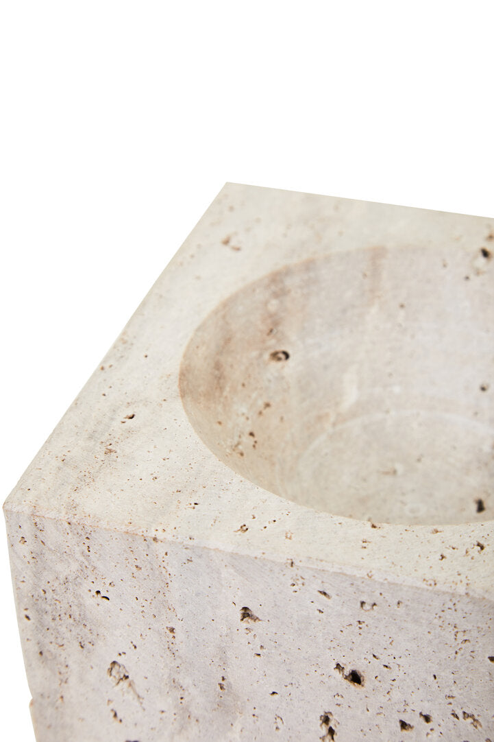 Amo Travertine Square Decorative Bowl