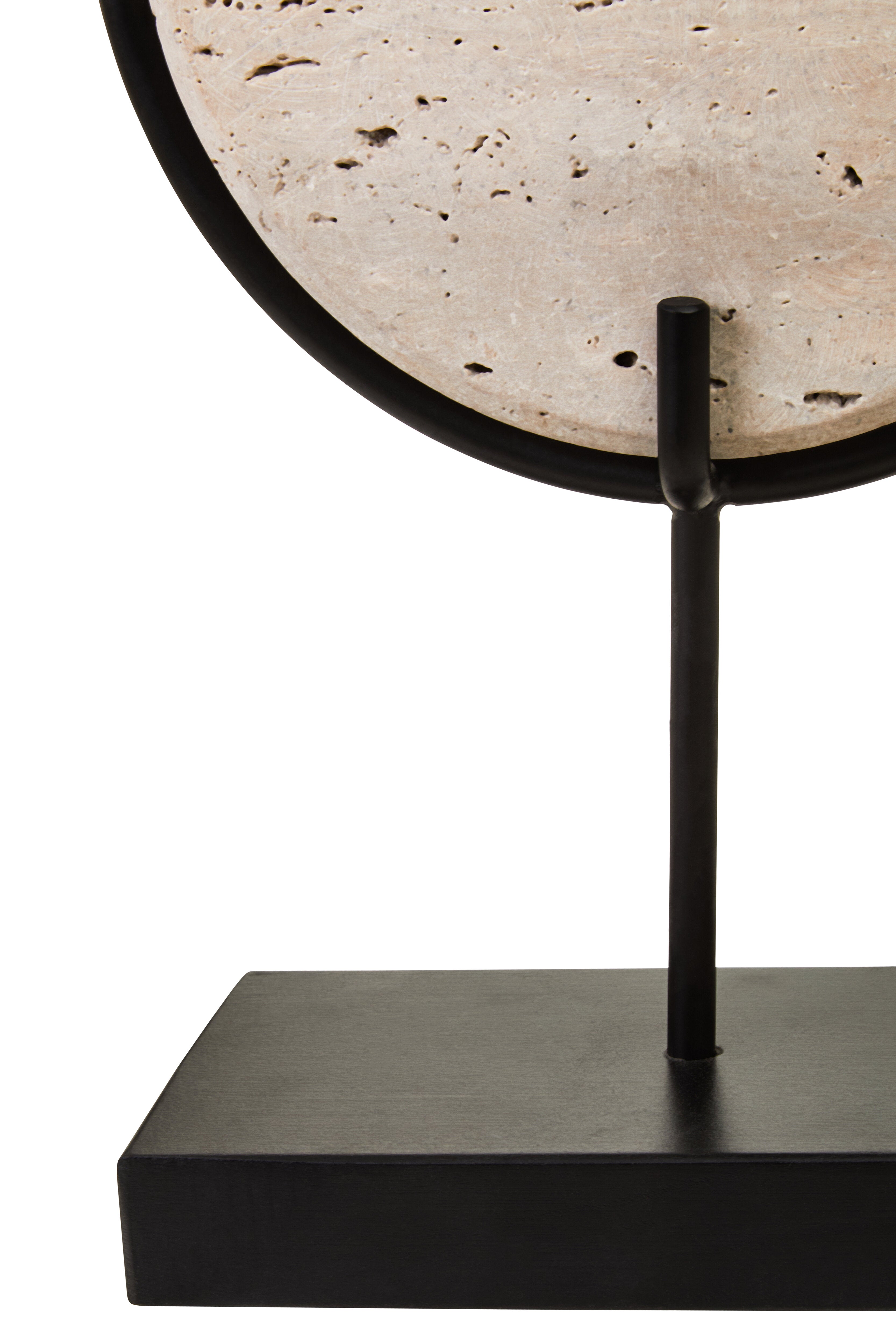 Amo Natural Travertine Stone Disc Sculpture | Large
