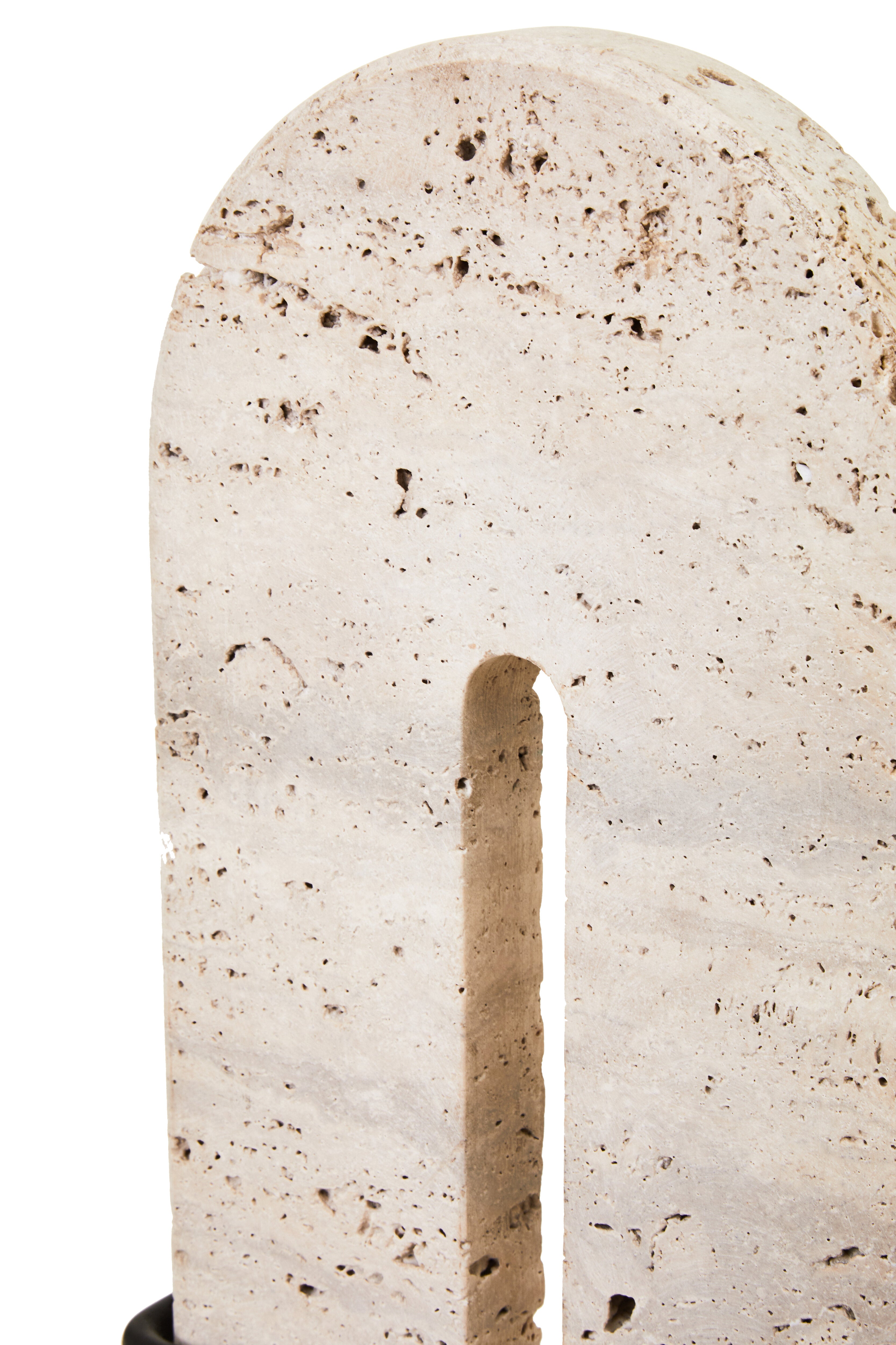 Amo Natural Travertine Stone Disc Sculpture | Large