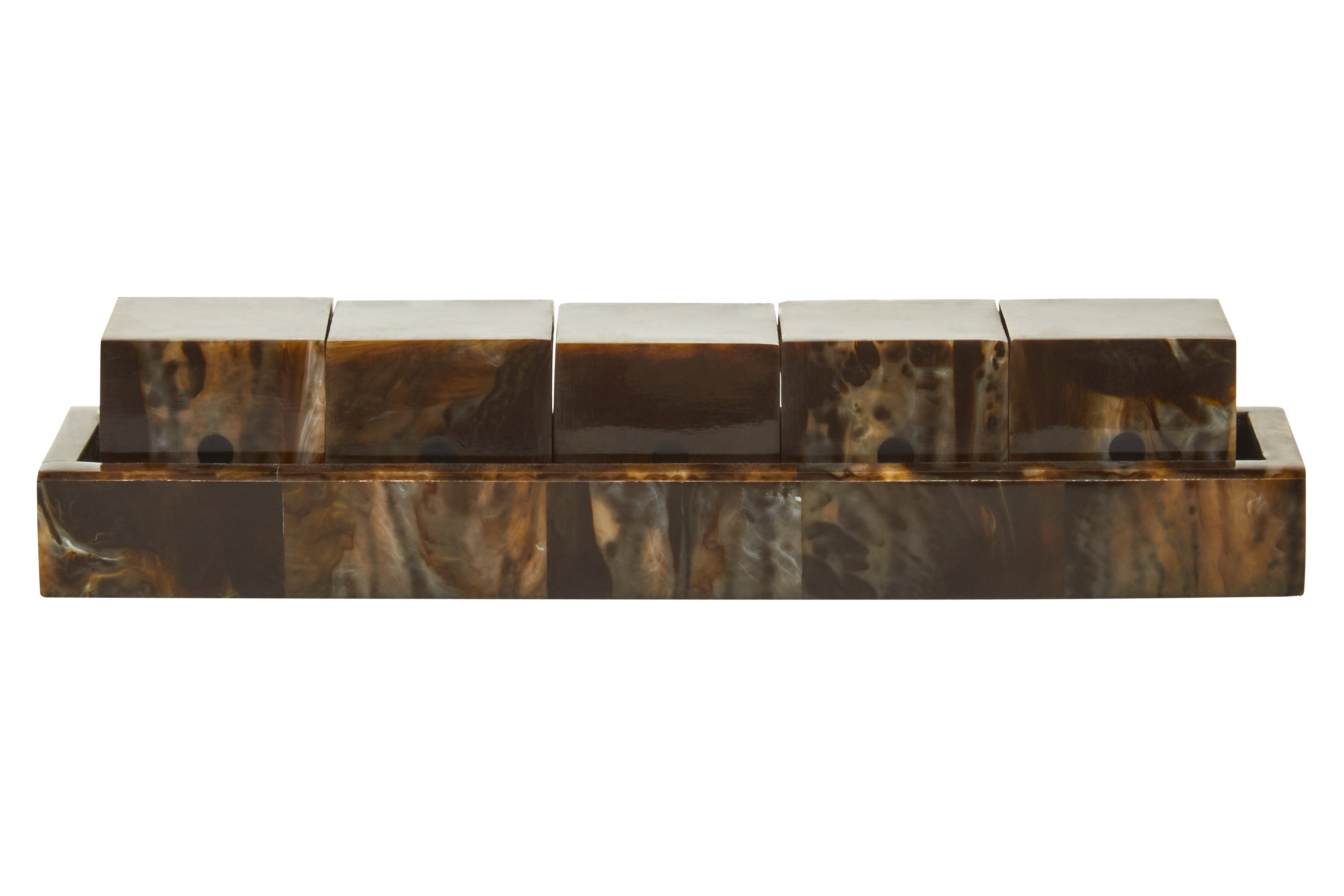 Terrence Games Brown & Black Finish Five Dice Set