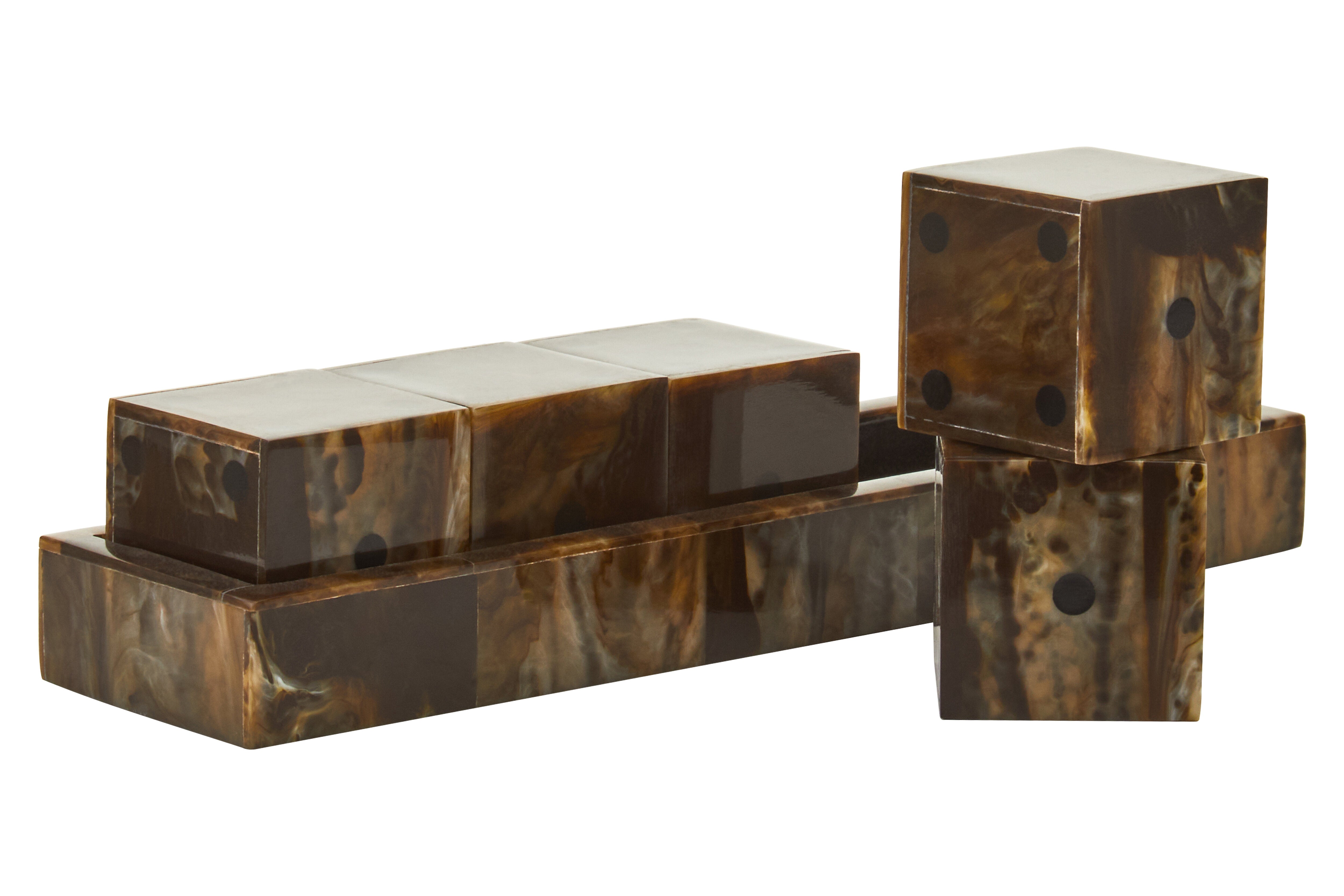 Terrence Games Brown & Black Finish Five Dice Set