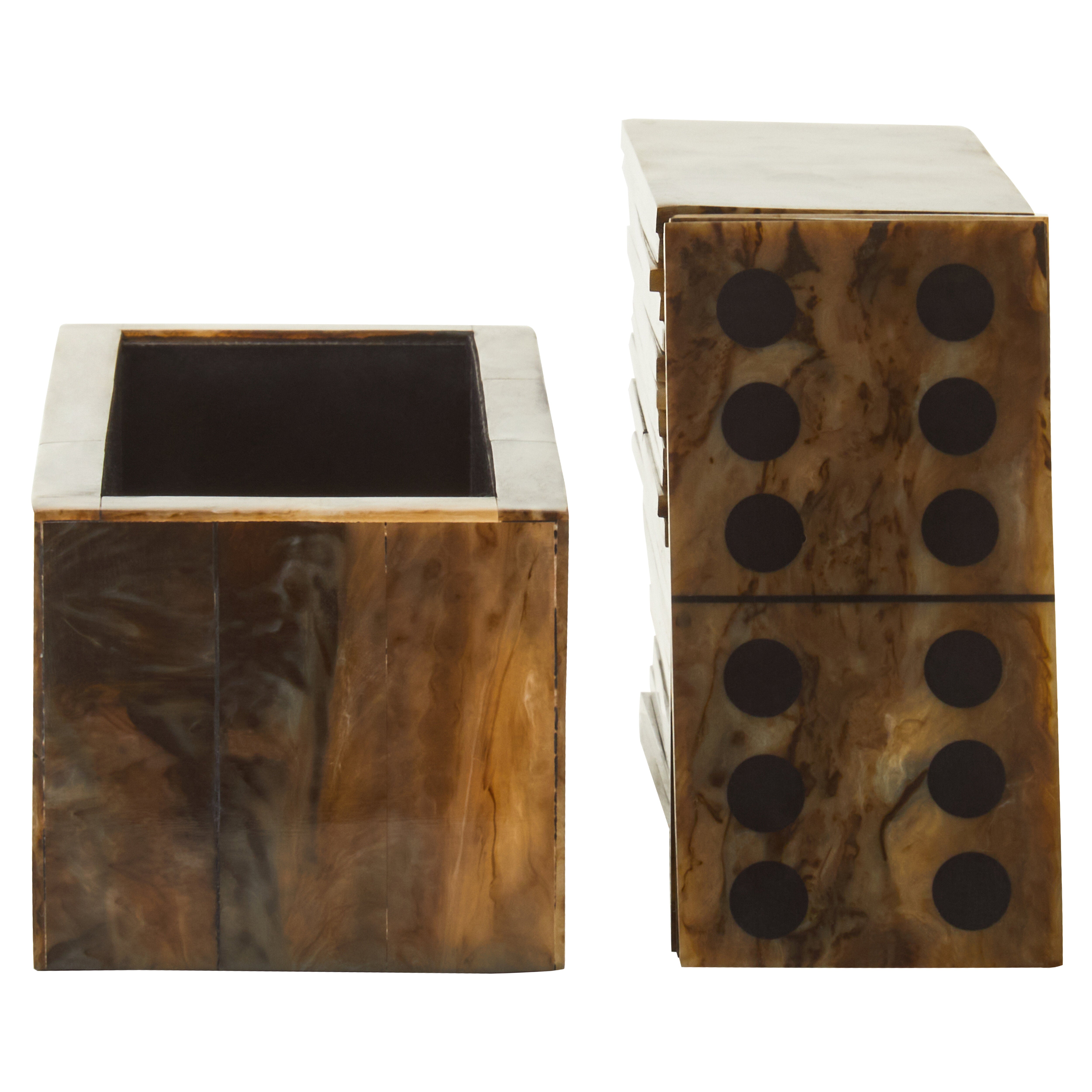 Terrence Games Brown & Black Finish Domino Set