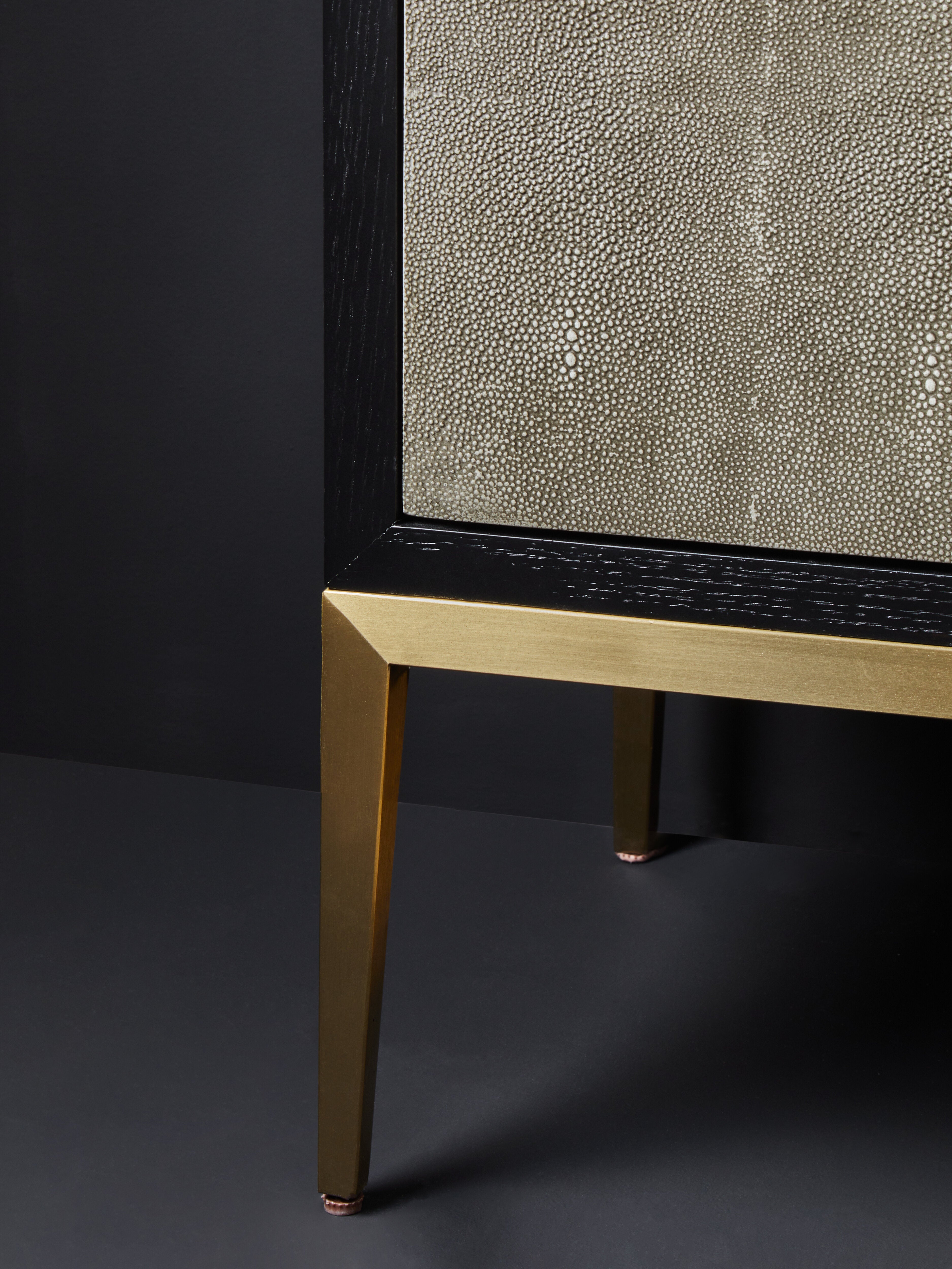 Roselle Grey Faux Shagreen Sideboard