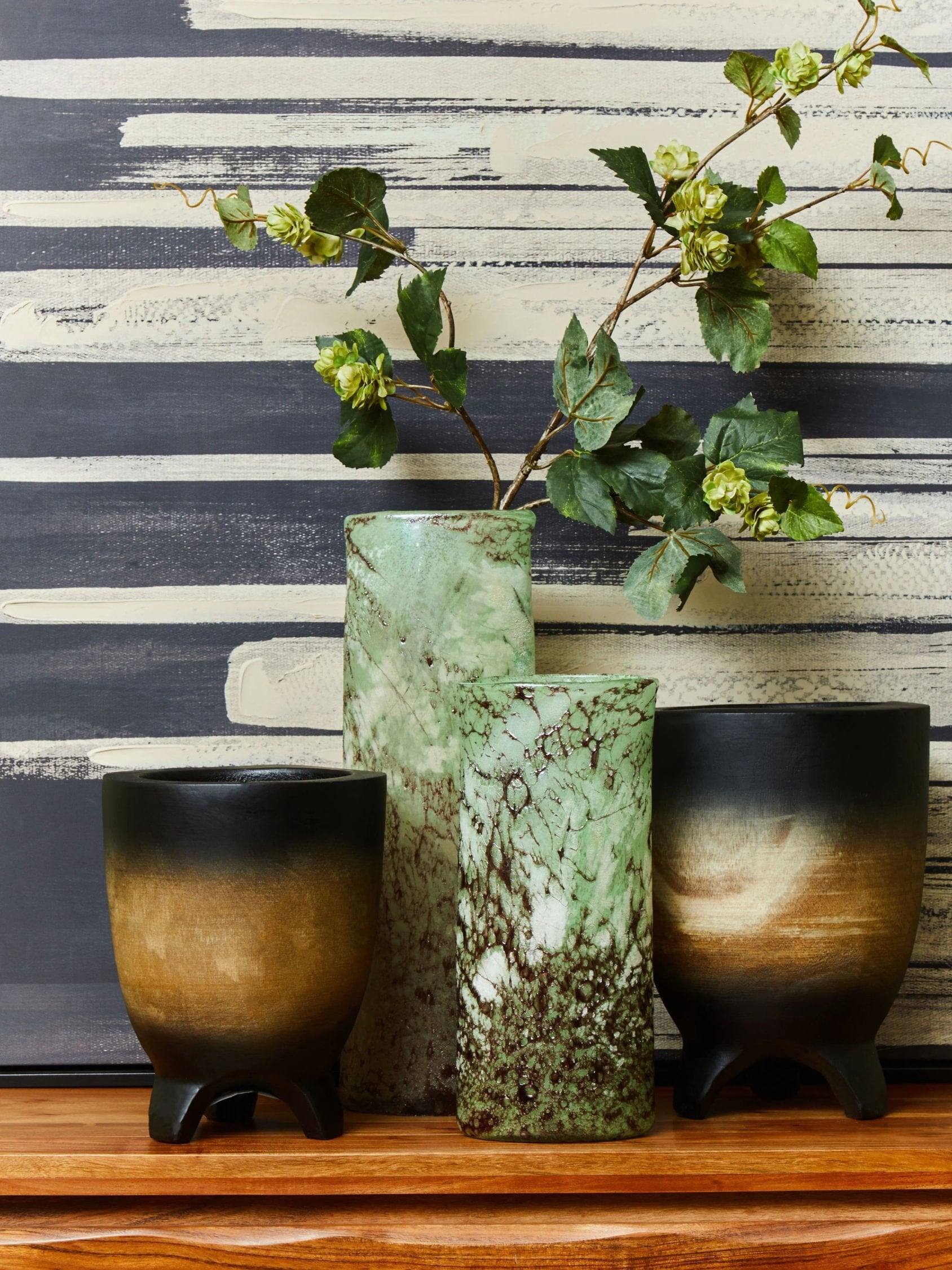 Woodland Small Wood Black Ombre Planter
