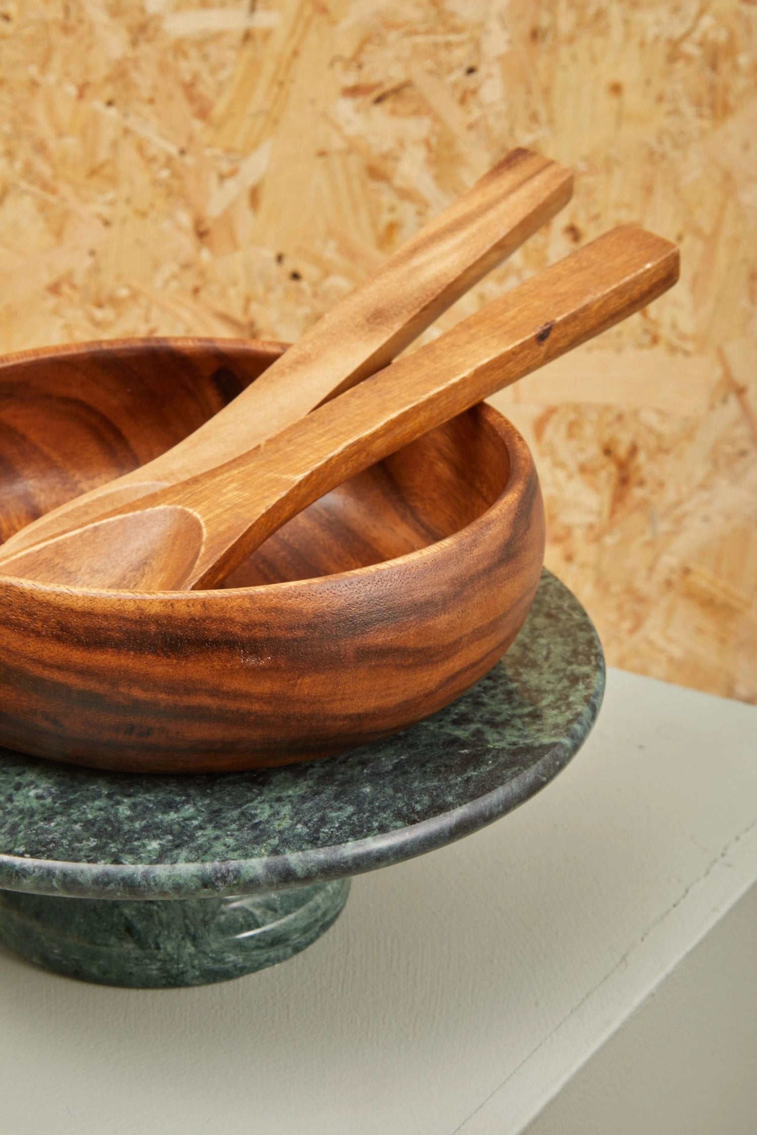 Arden Large Acacia Wood Round Salad Bowl