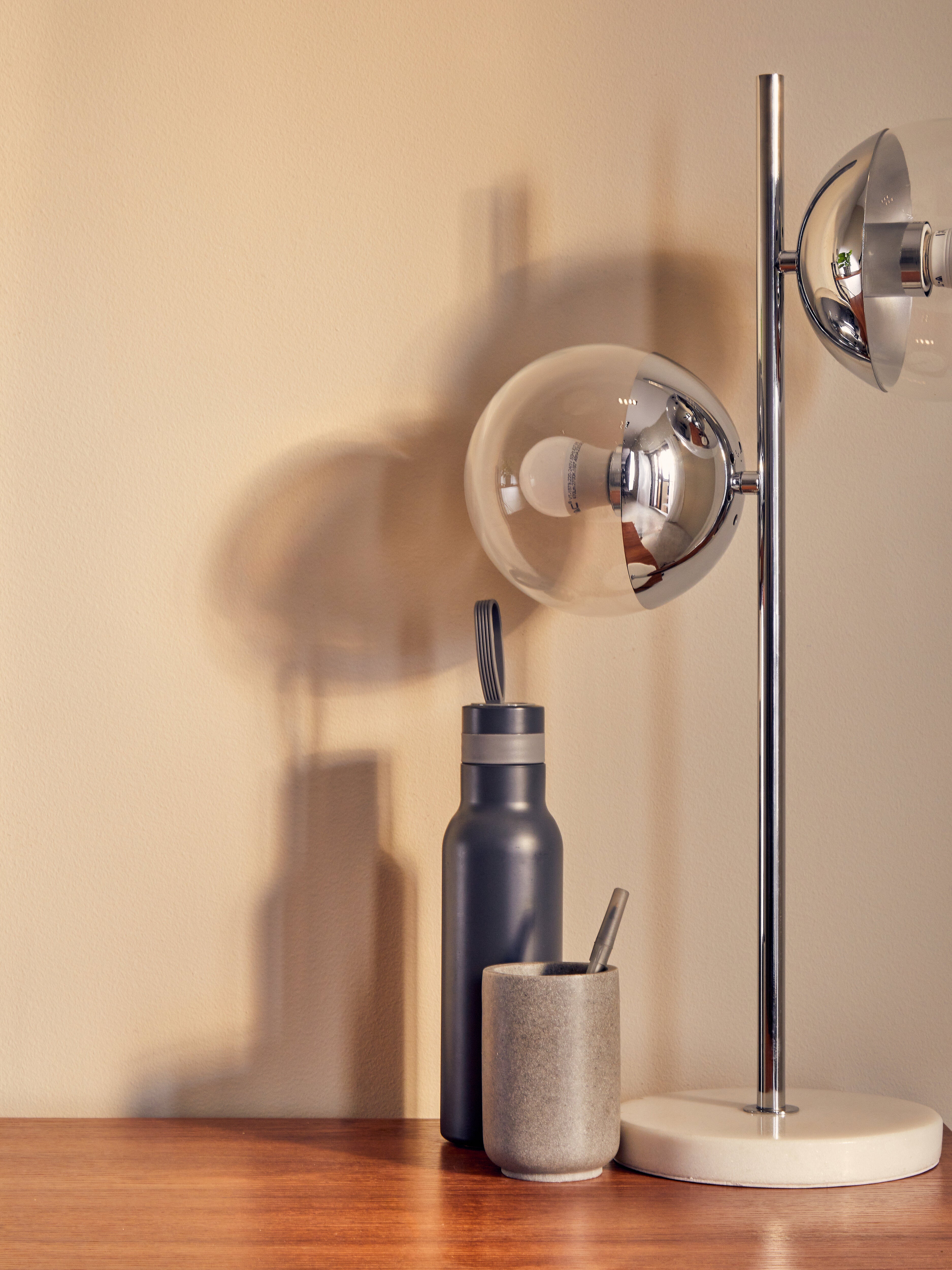 Kidston Chrome Finish Two Shade Table Lamp