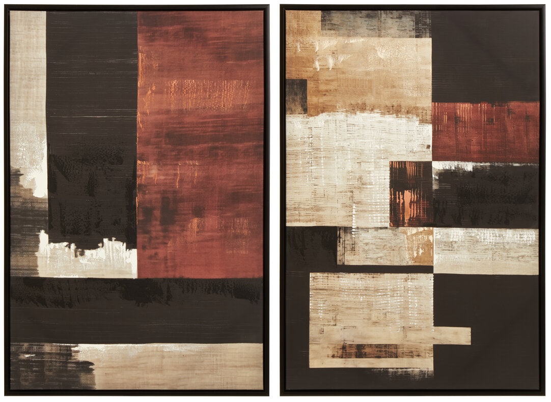 Noah Set of 2 Geometric Abstract Canvas Wall Art