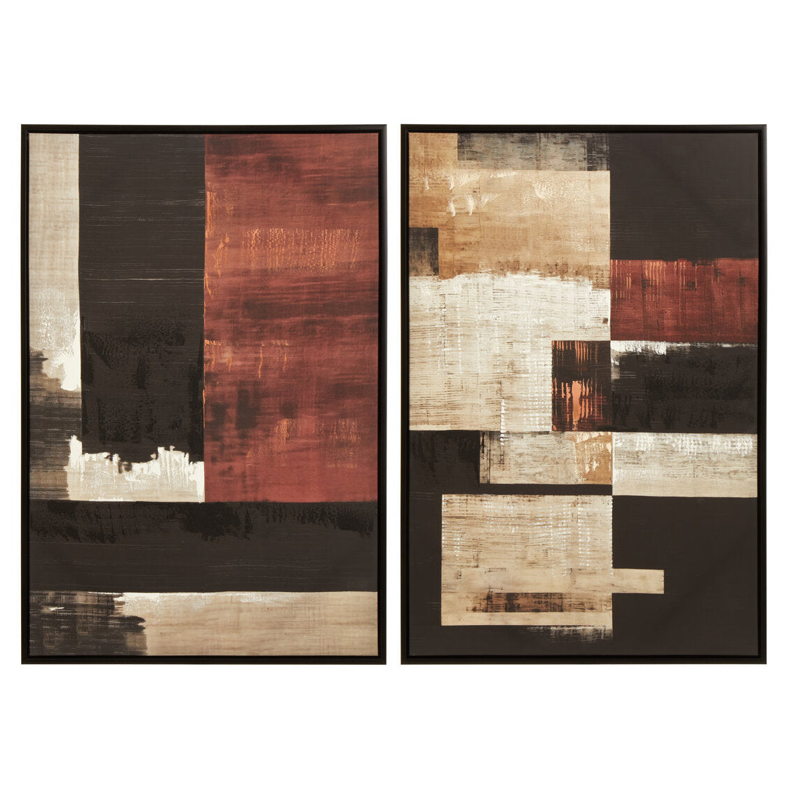 Noah Set of 2 Geometric Abstract Canvas Wall Art